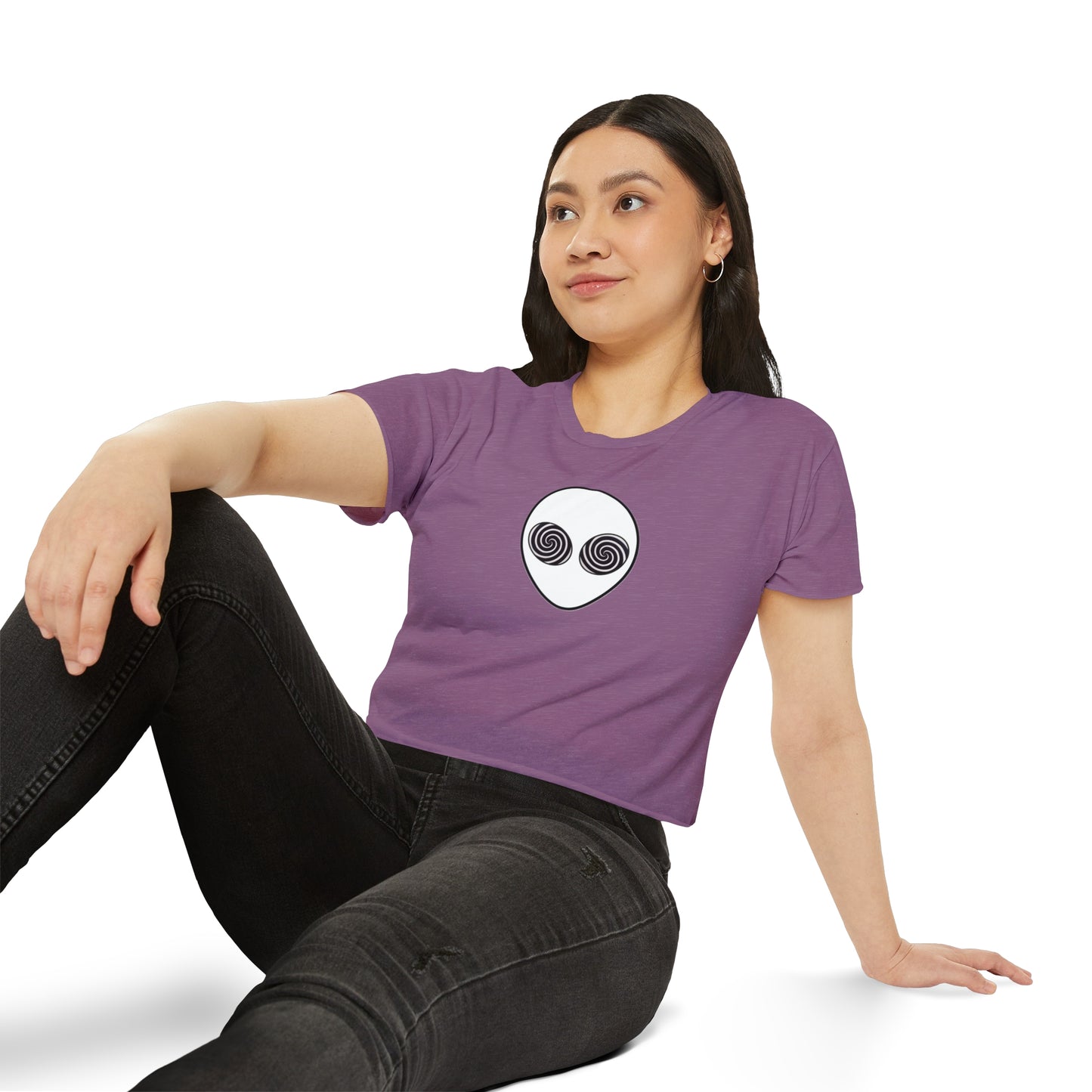 Trippy Alien Head Crop Top