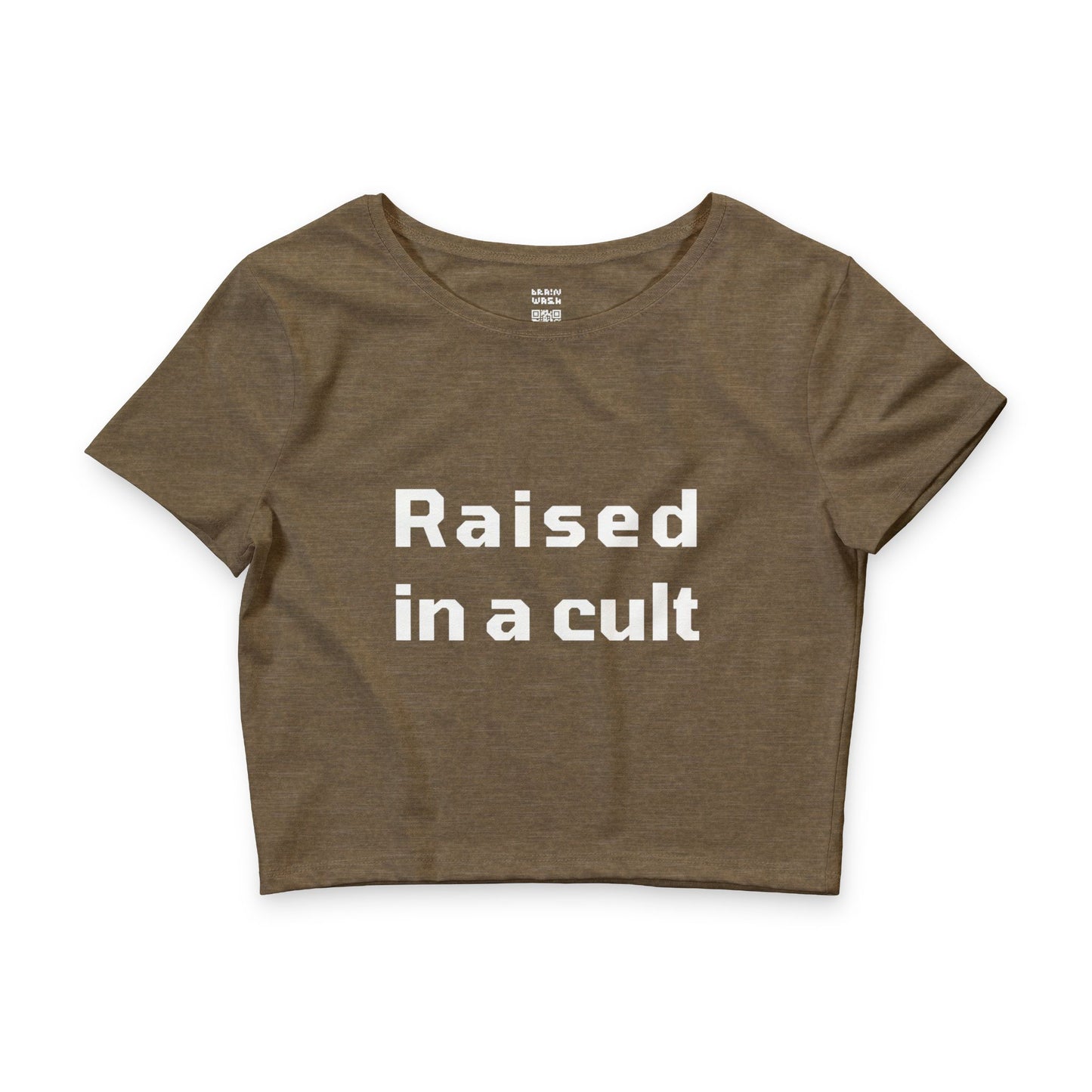 Raised In A Cult Crop Top Baby Tee