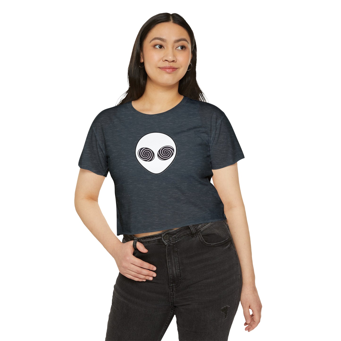 Trippy Alien Head Crop Top