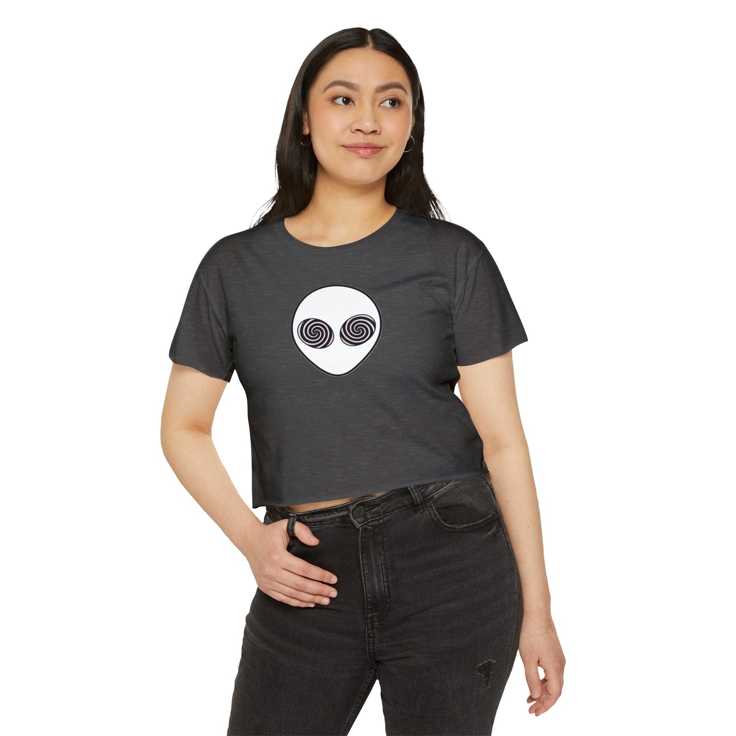 Trippy Alien Head Crop Top