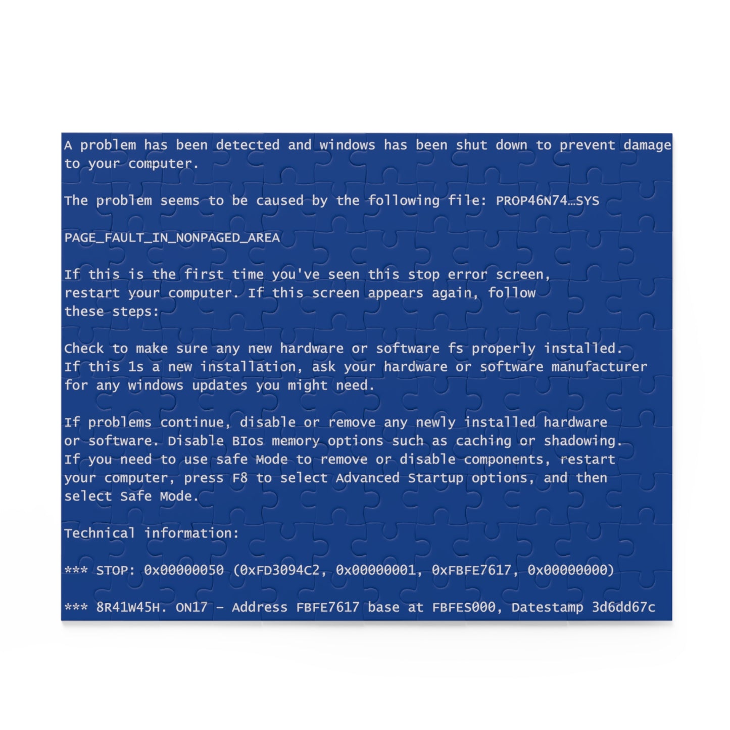 BSoD (Blue Screen of Death) Jigsaw Puzzle