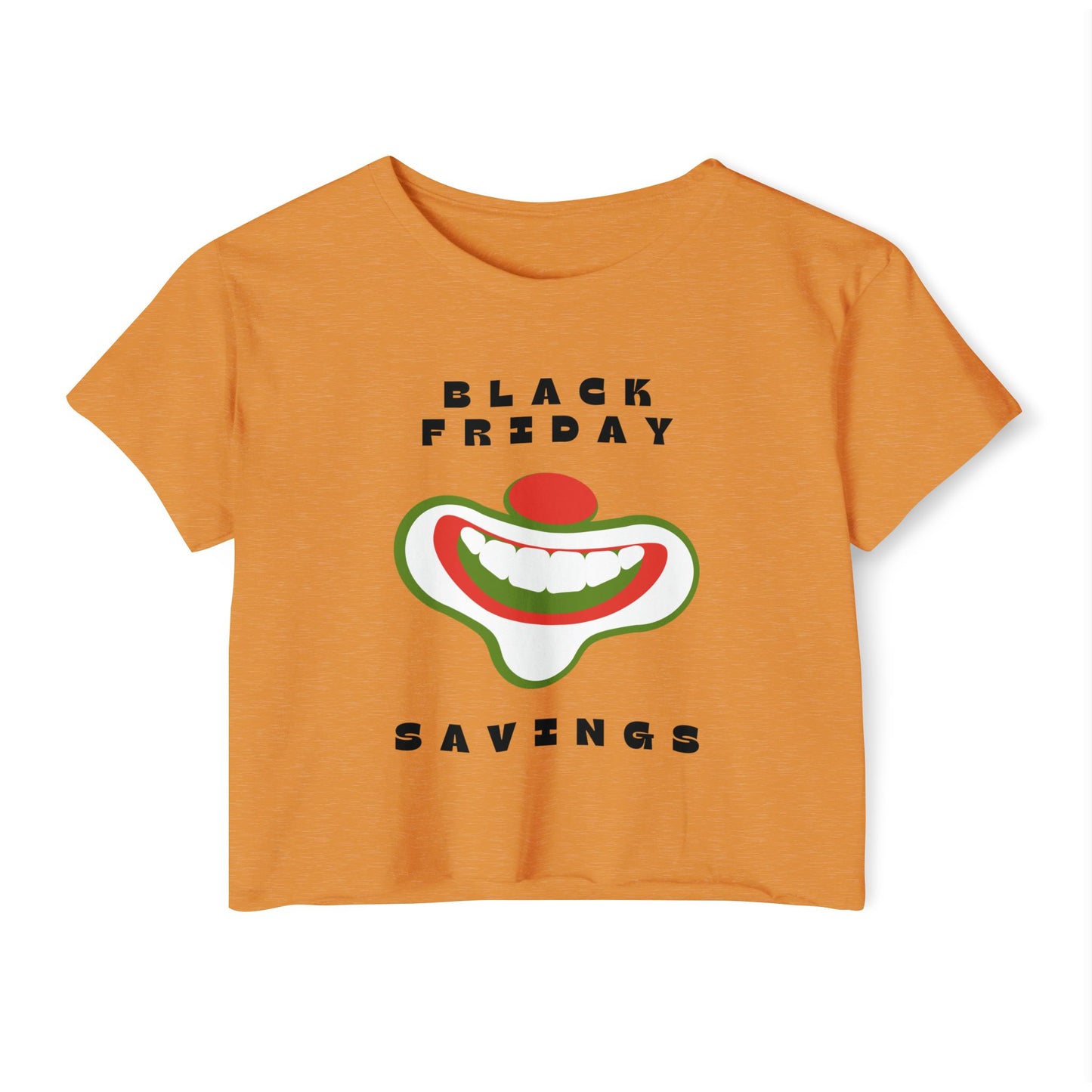 Black Friday (Coupon Clown Grin) Baby Tee Crop Top