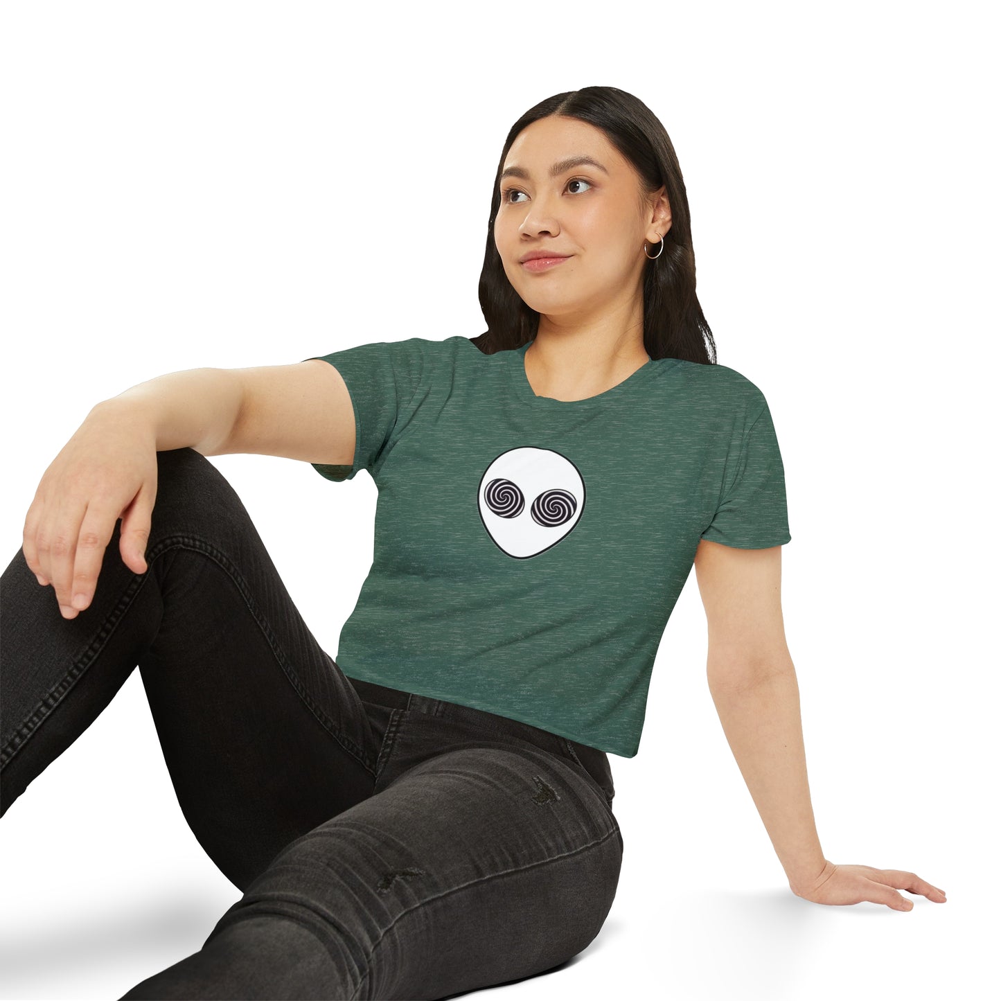 Trippy Alien Head Crop Top