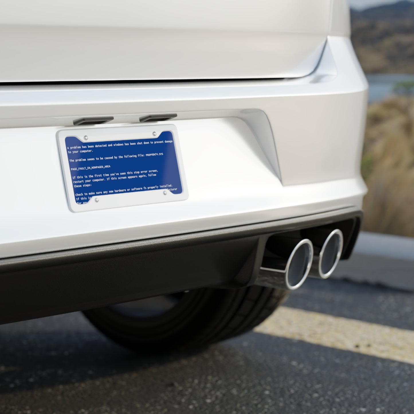 BSoD (Blue Screen of Death) License Plate