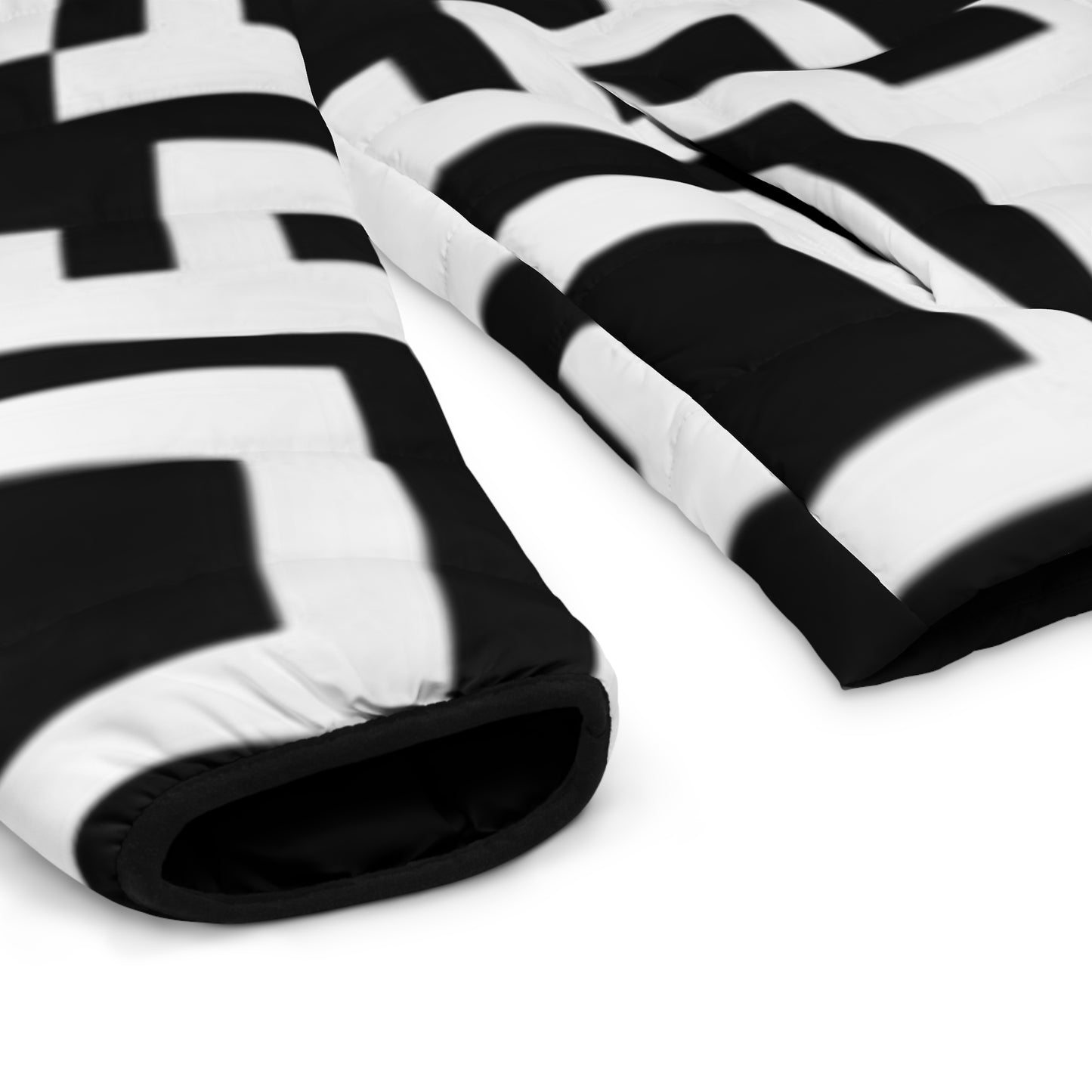 QR Print Puffer Jacket for Men