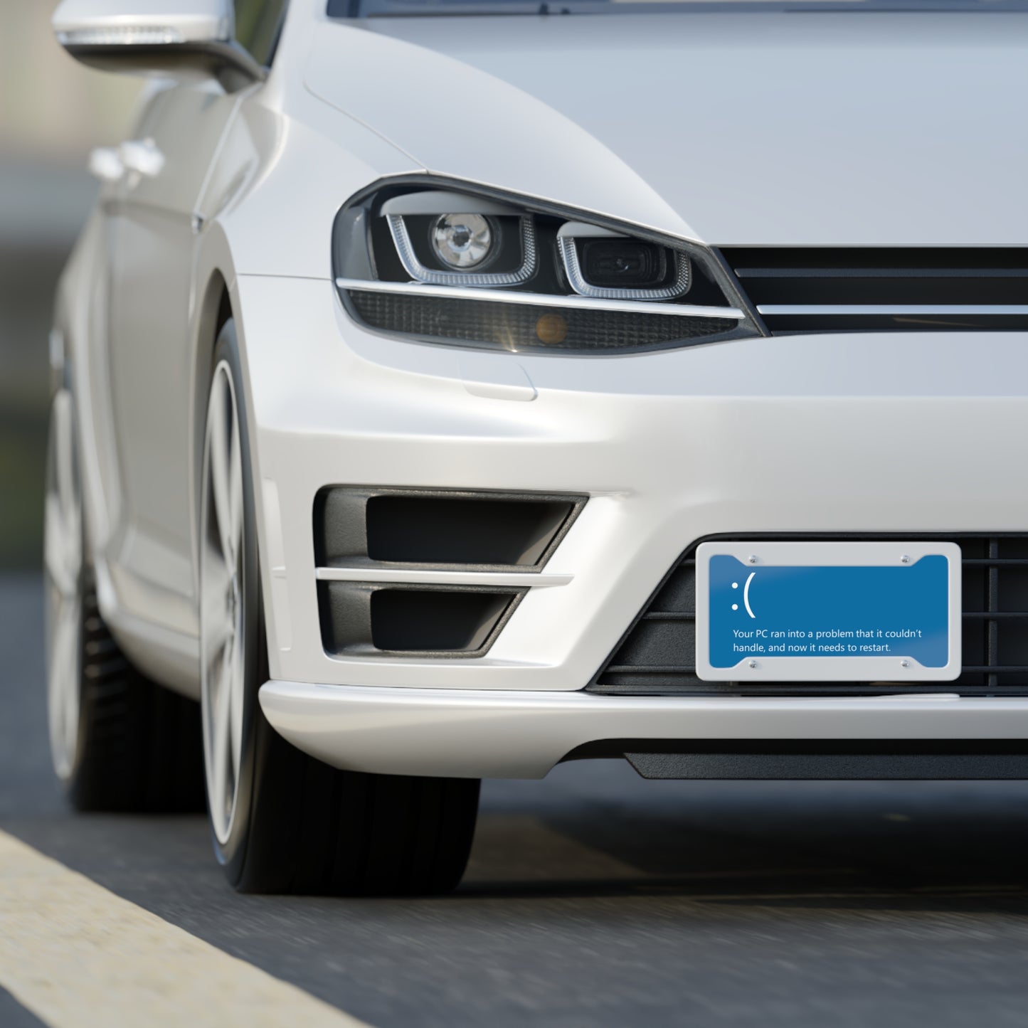 BSoD (Blue Screen of Death) License Plate