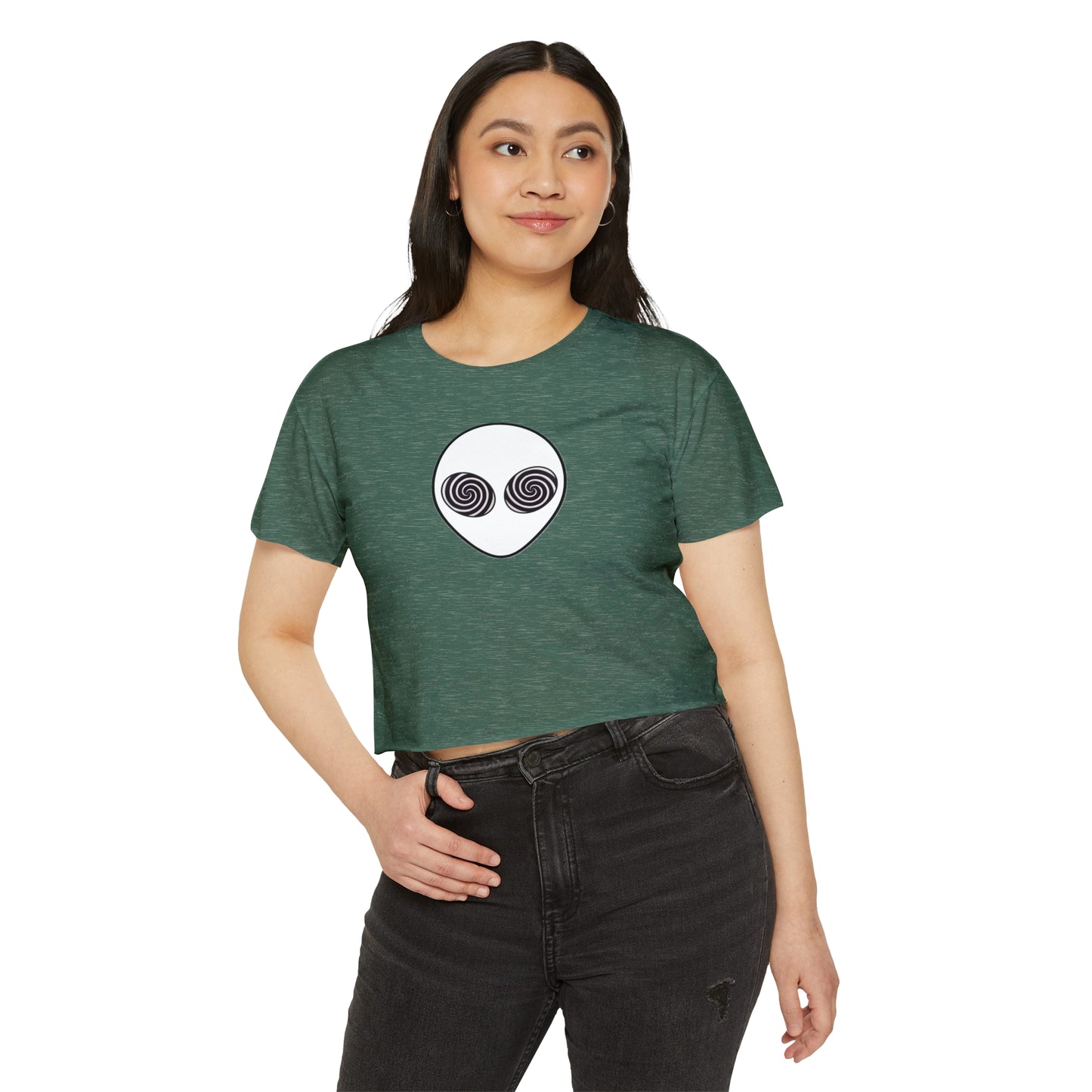 Trippy Alien Head Crop Top