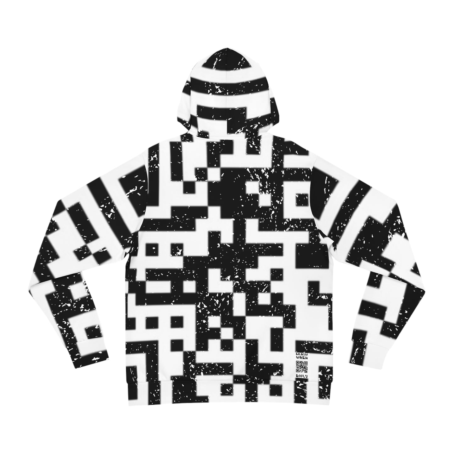Grungey QR Print Hoodie