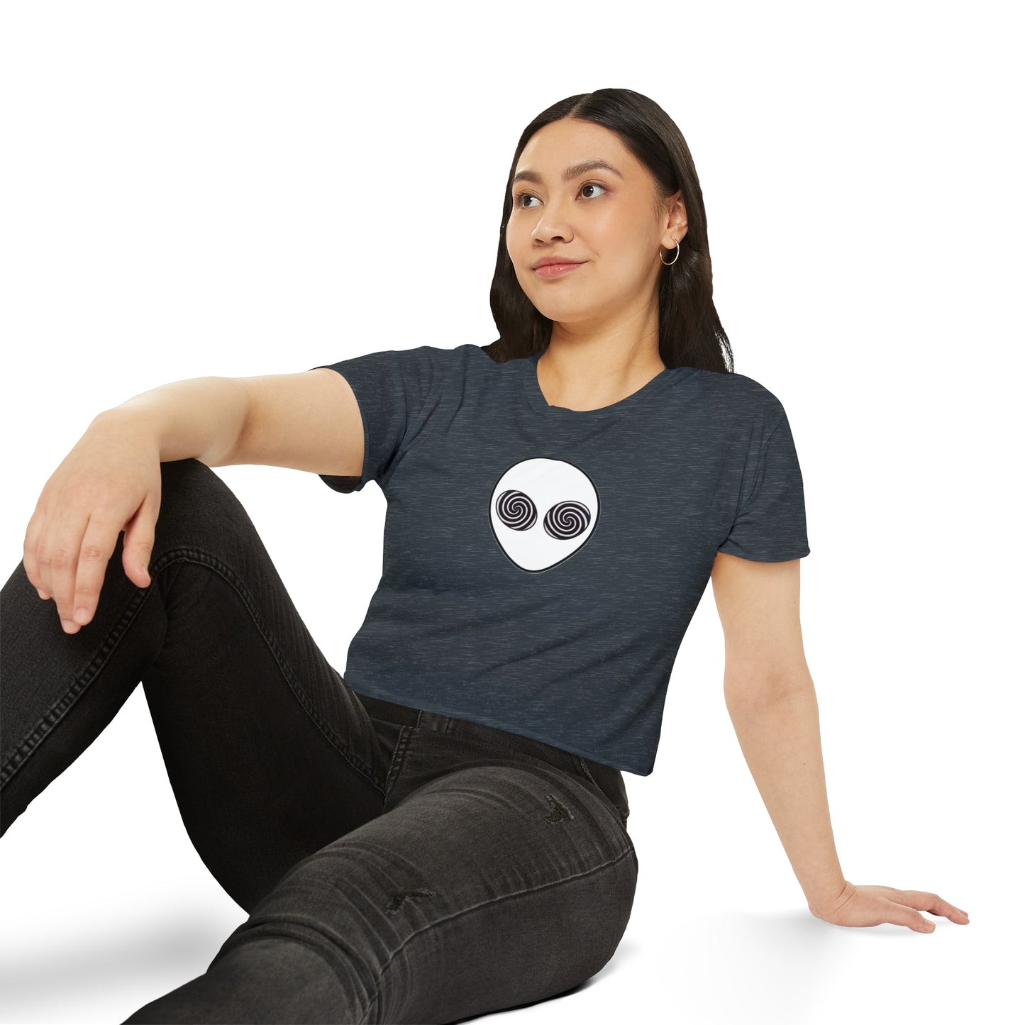 Trippy Alien Head Crop Top