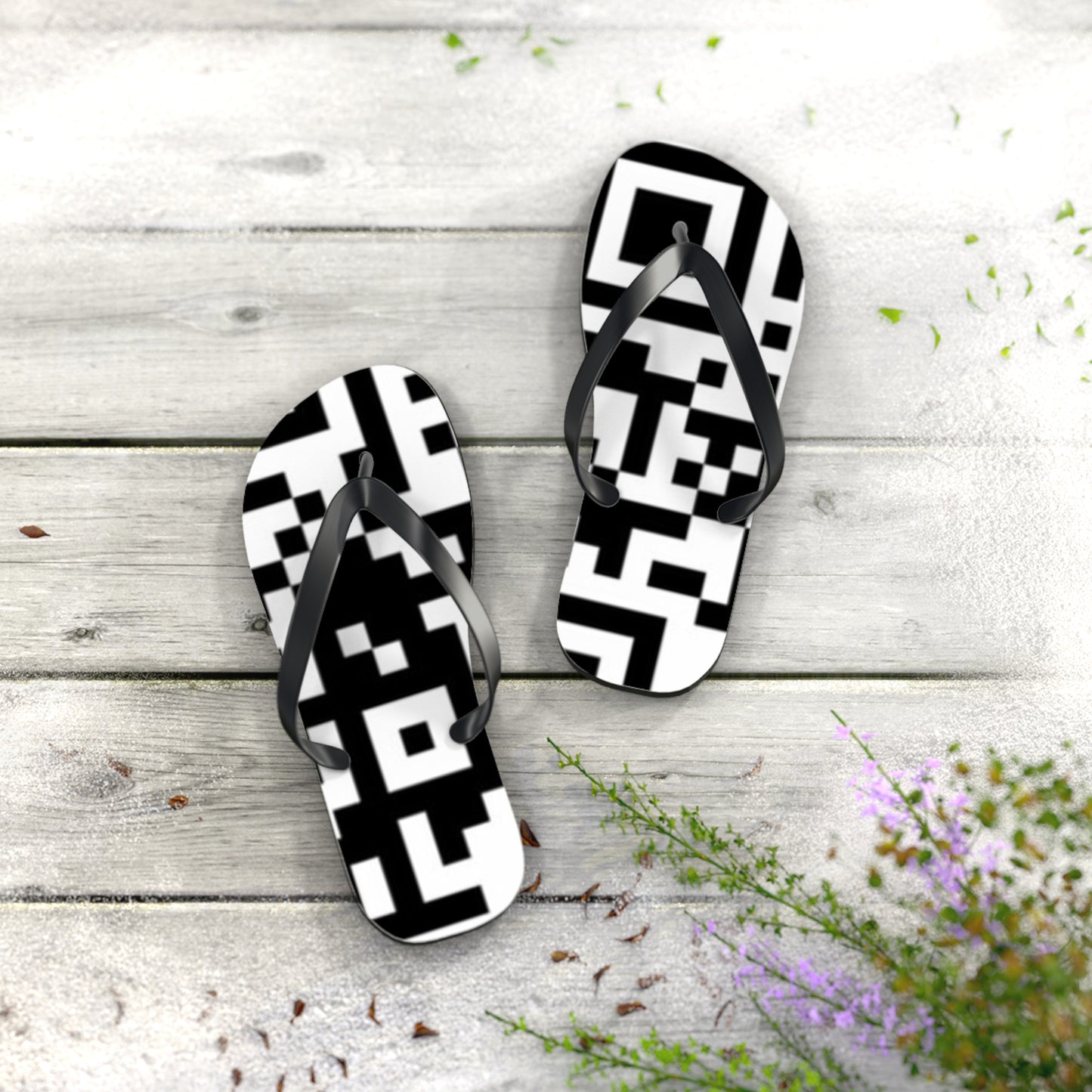 QR Code Print Flip Flops