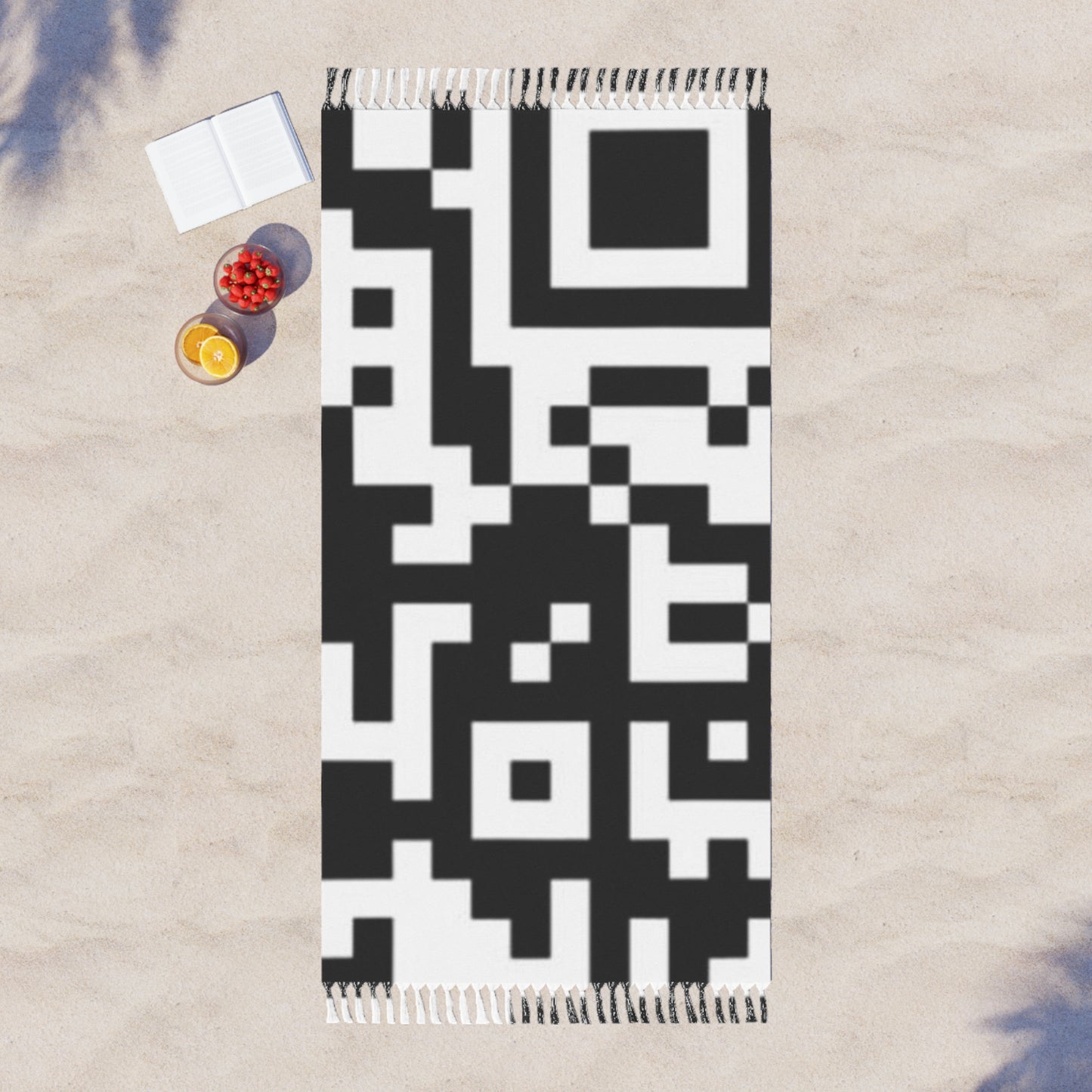 Large QR Print Pashmina / Beach Canga