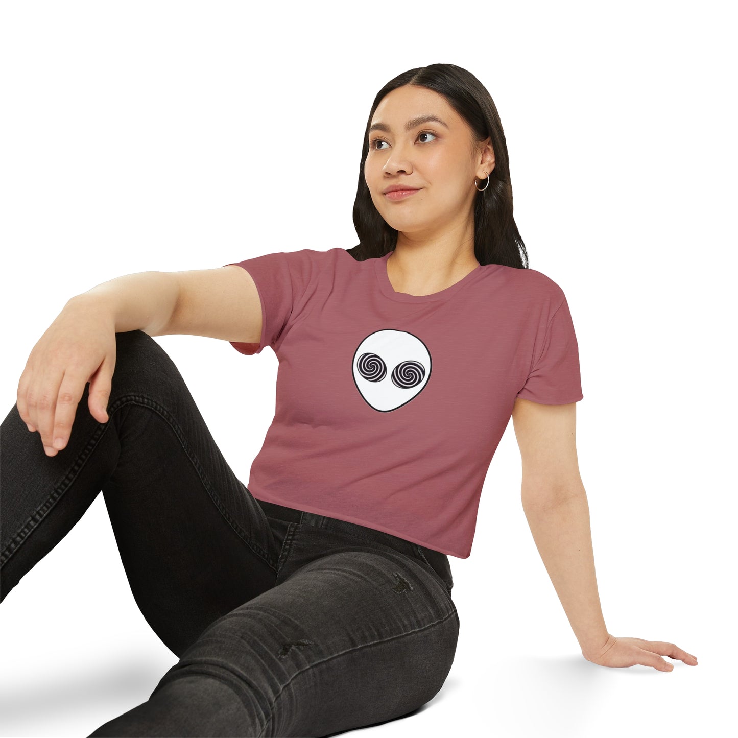 Trippy Alien Head Crop Top