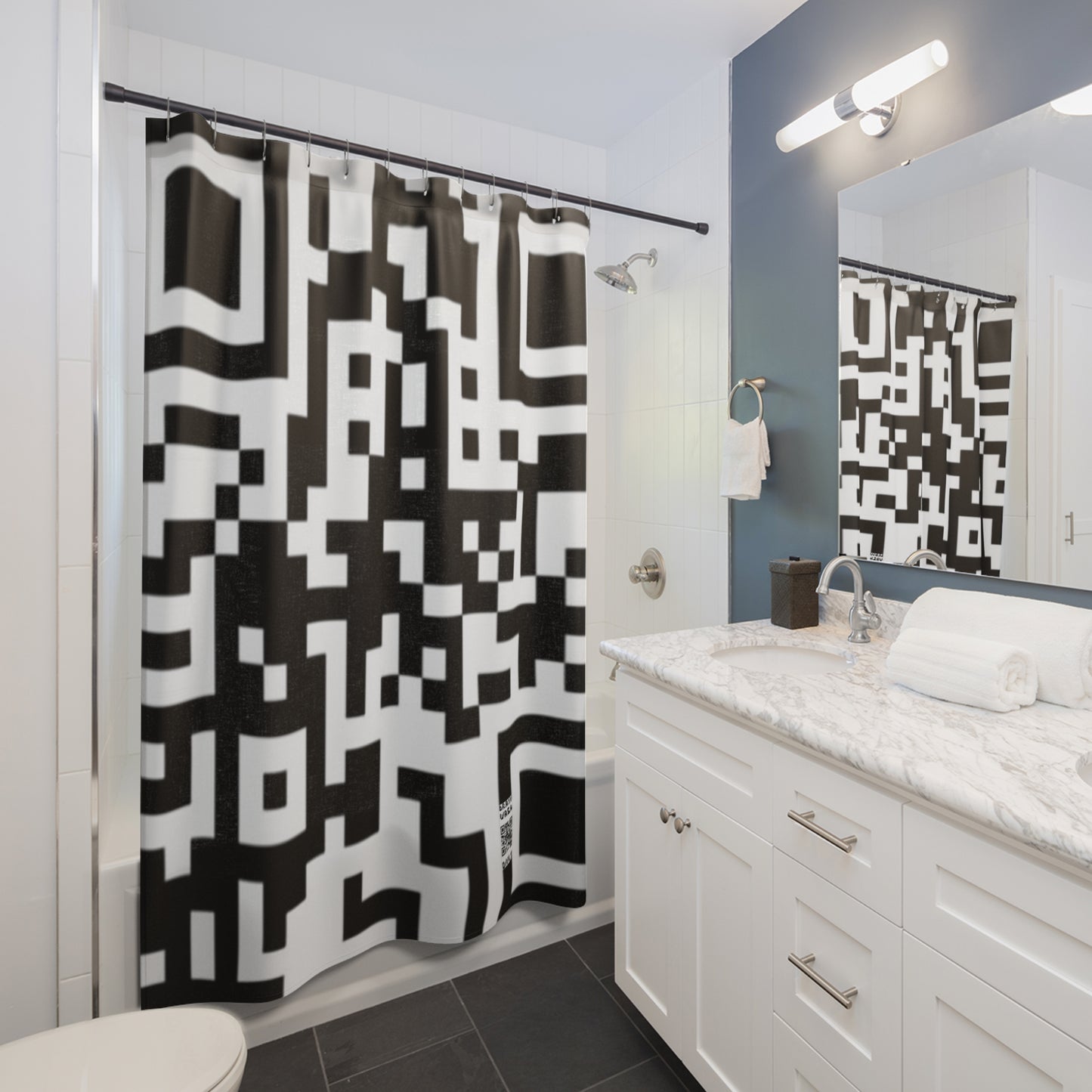 QR Print Shower Curtain