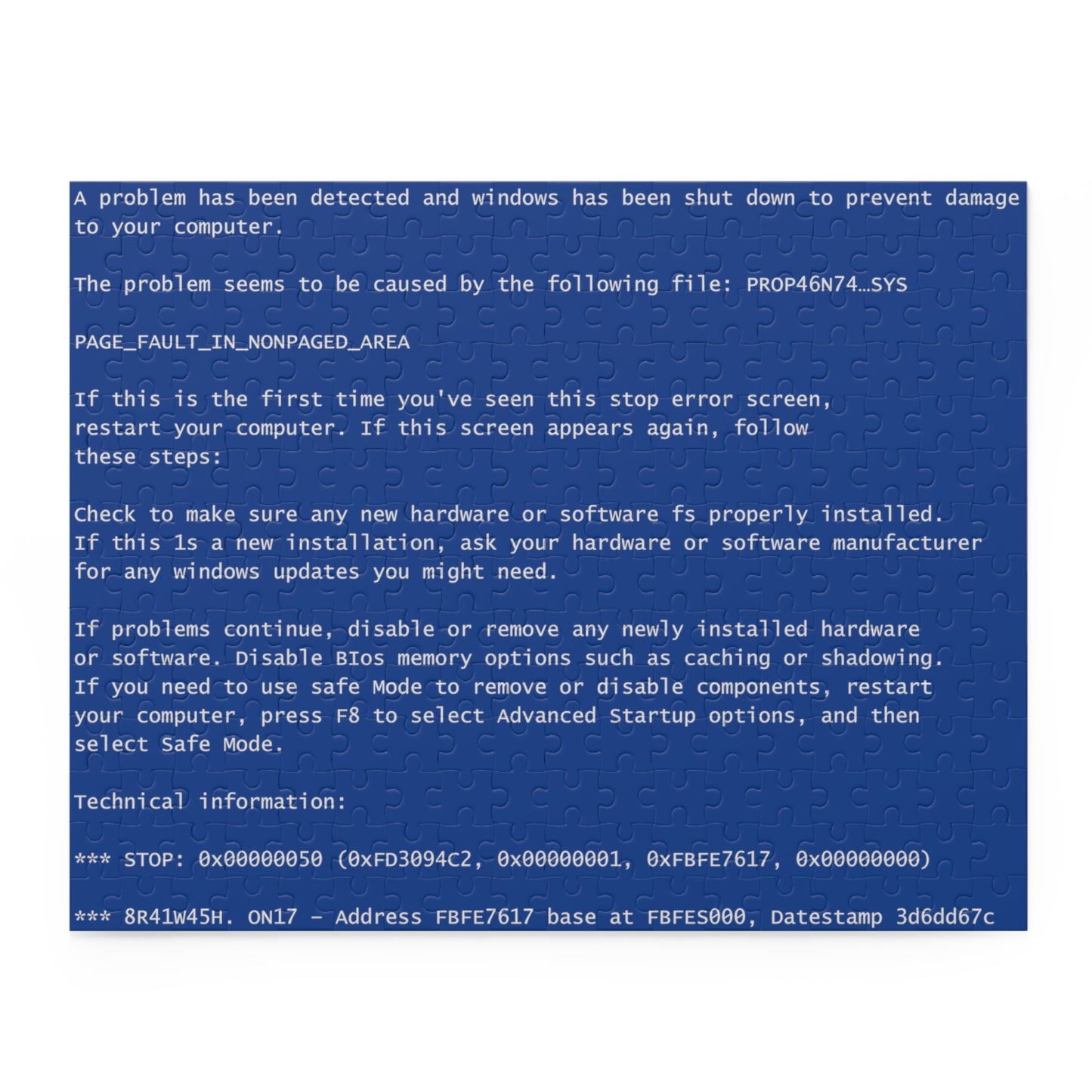 BSoD (Blue Screen of Death) Jigsaw Puzzle