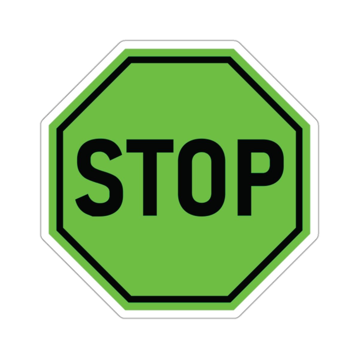 Green Stop Sign Sticker