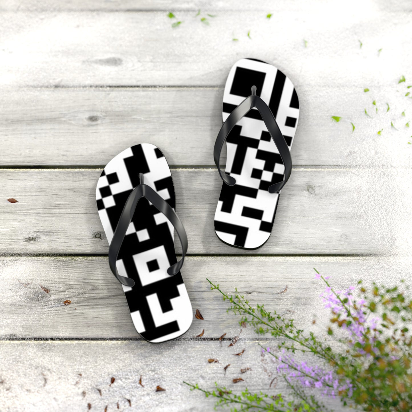 QR Code Print Flip Flops