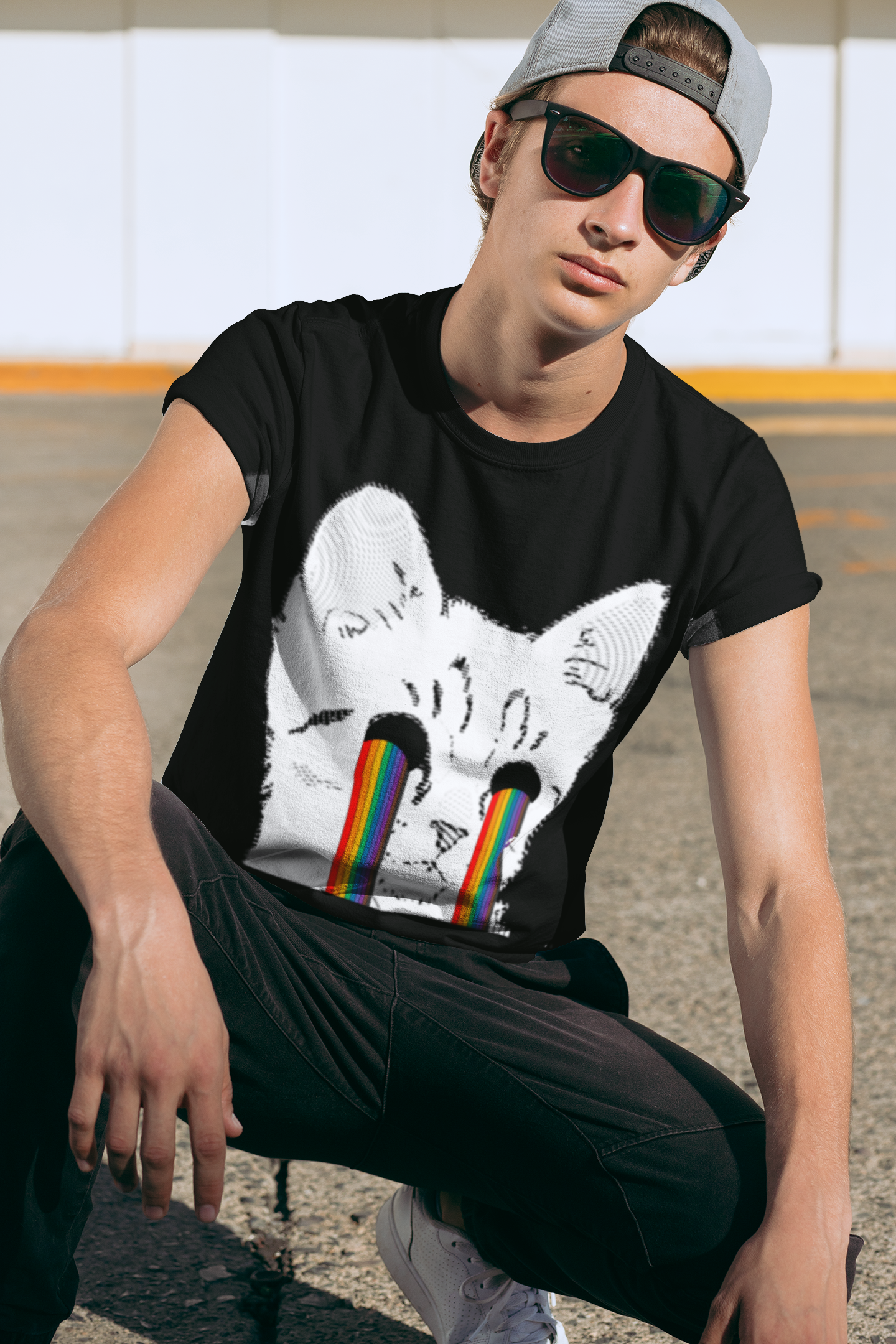 Psychedelic Sad Cat T-Shirt