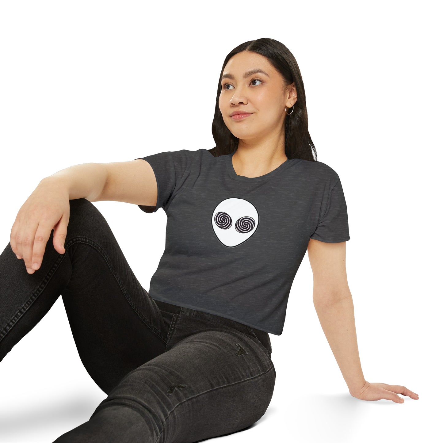 Trippy Alien Head Crop Top