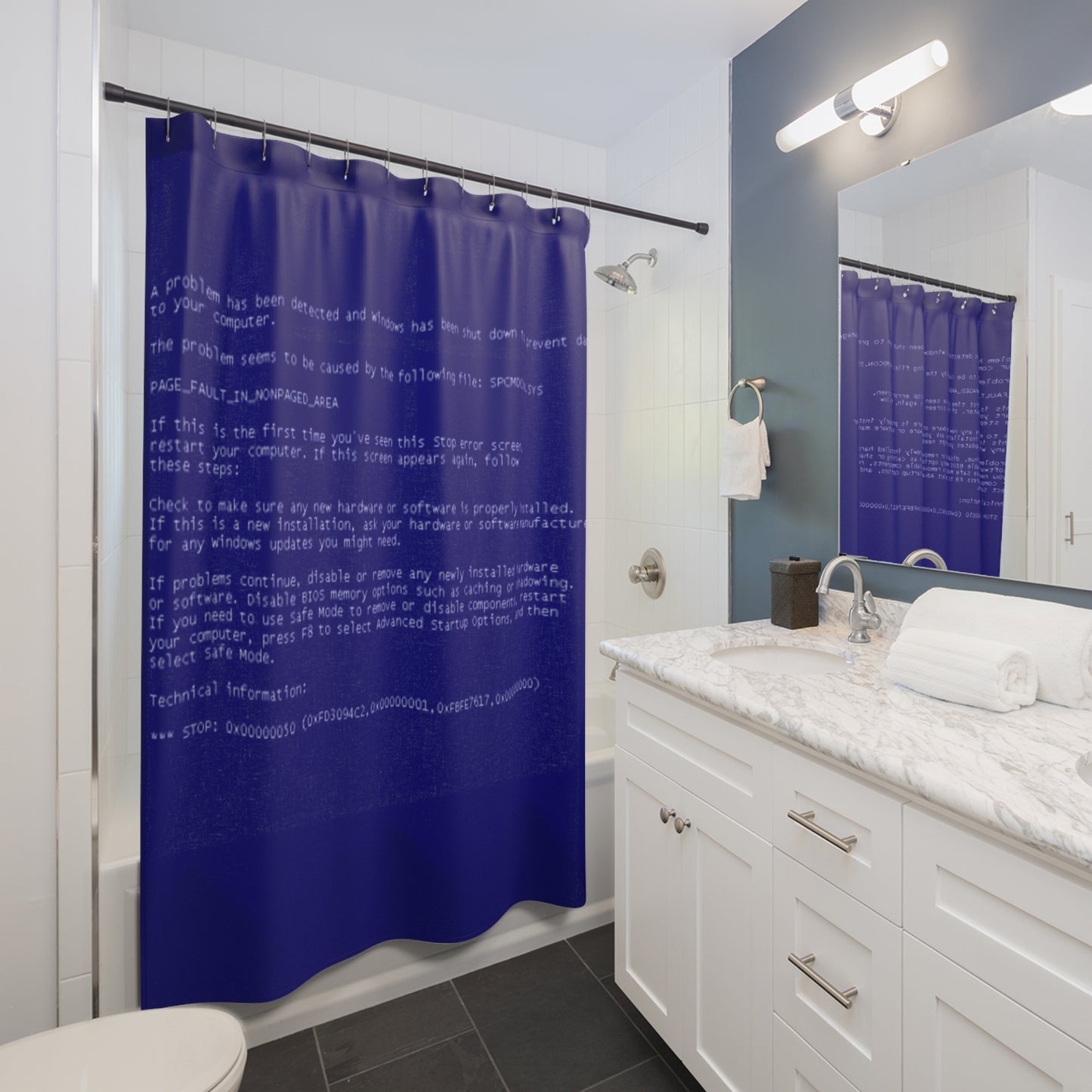 BSoD (Blue Screen of Death) Shower Curtain