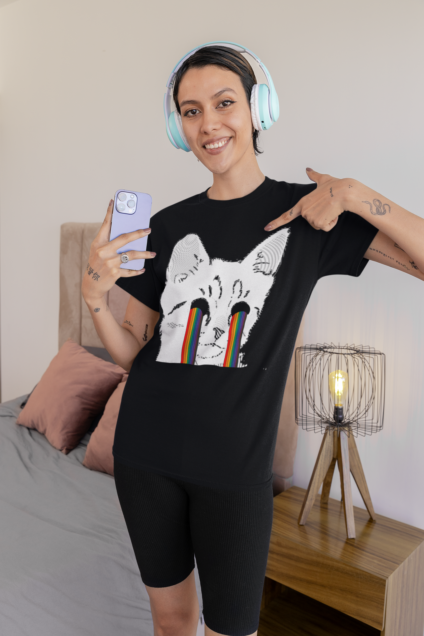 Psychedelic Sad Cat T-Shirt