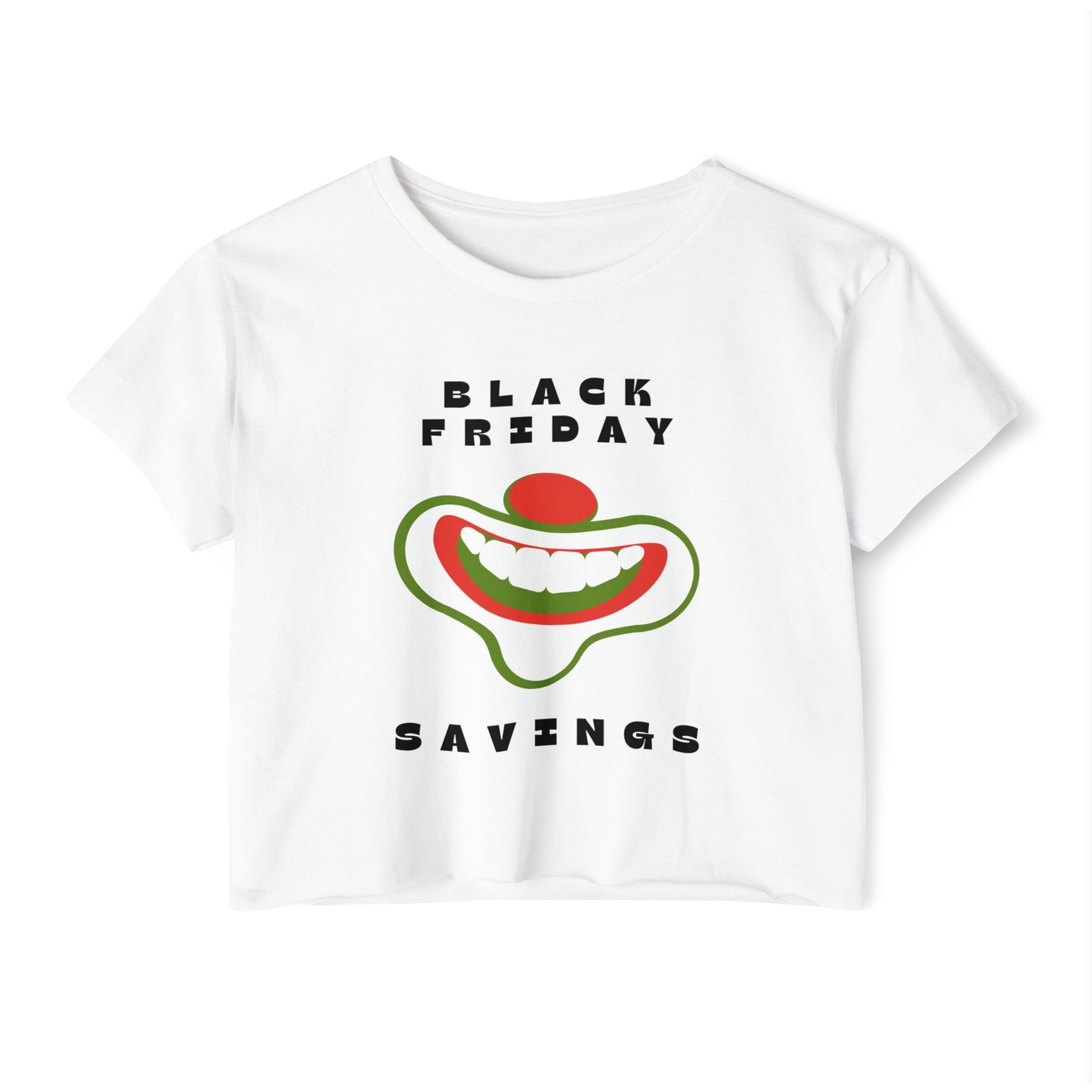 Black Friday (Coupon Clown Grin) Baby Tee Crop Top