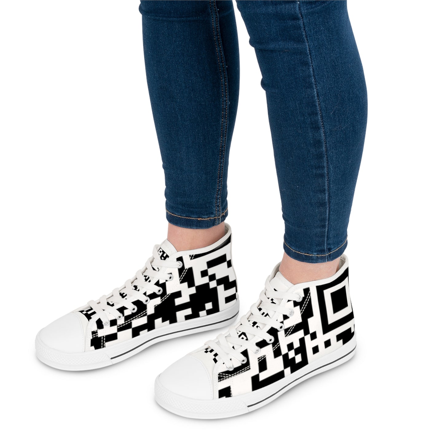 Women's QR Print High Top Sneakers