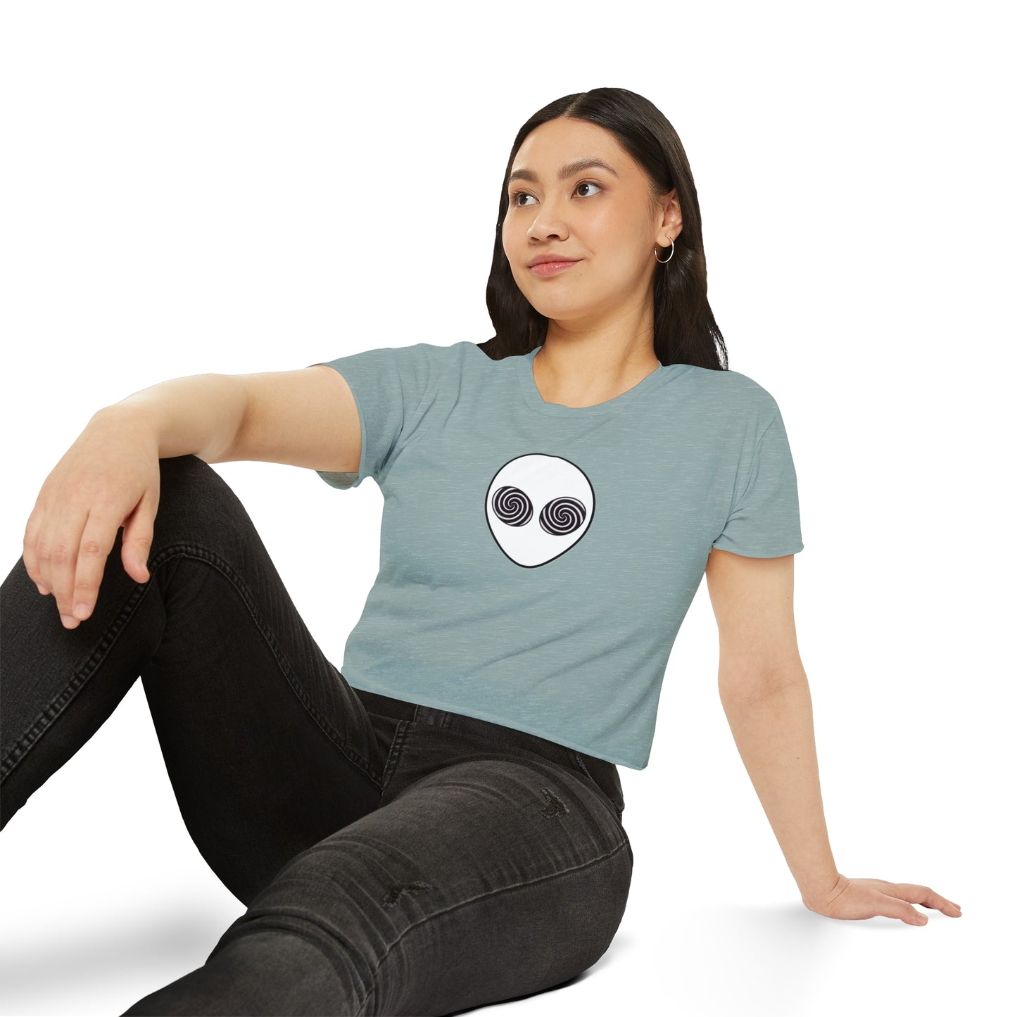 Trippy Alien Head Crop Top
