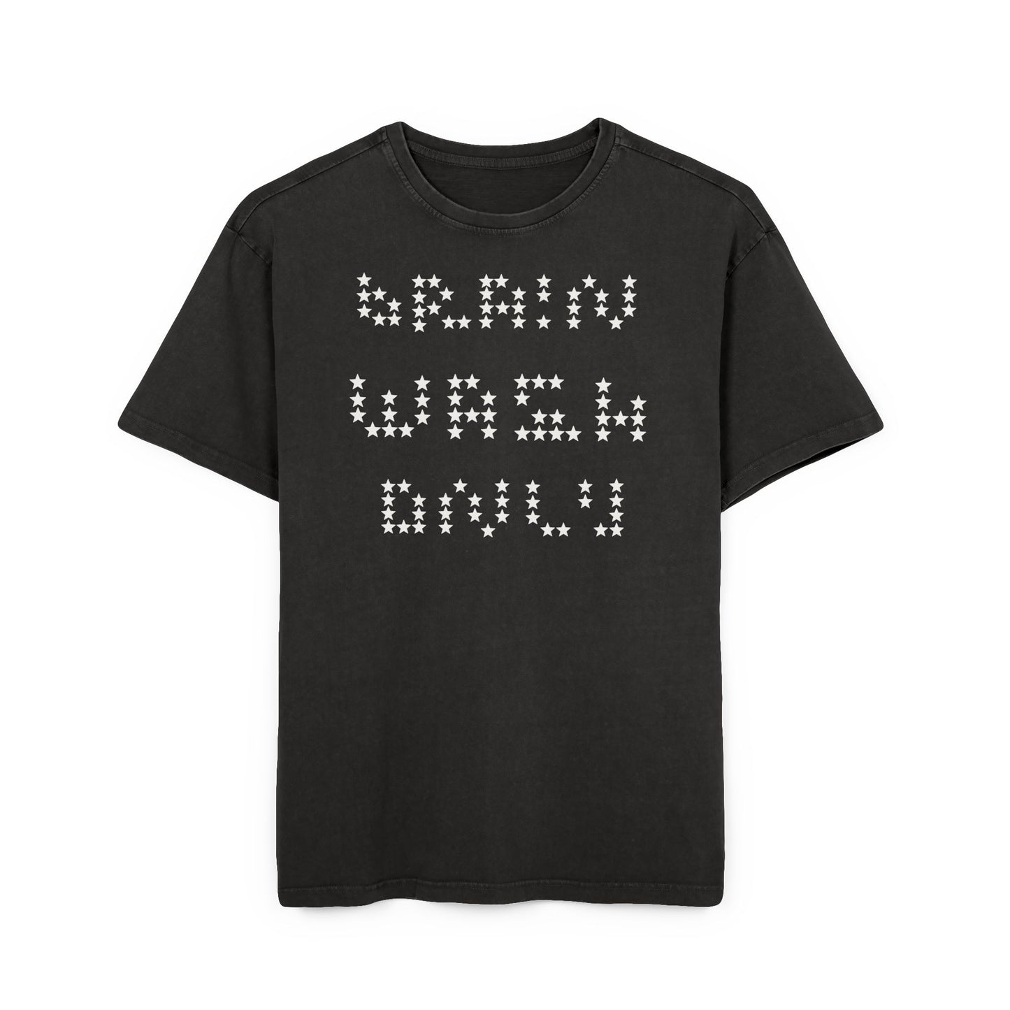 Black Stars & Stripes Brain Wash Only Acid Washed Heavy Oversize Tee
