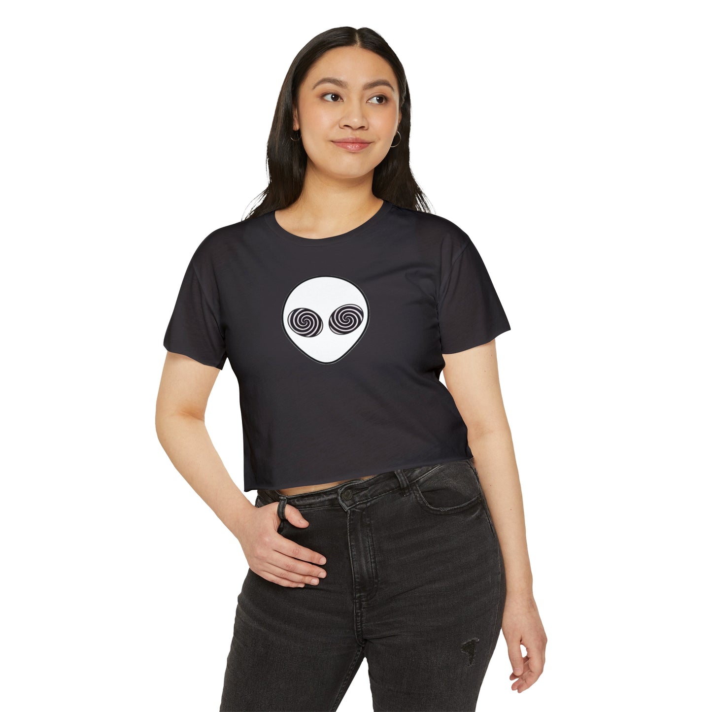 Trippy Alien Head Crop Top