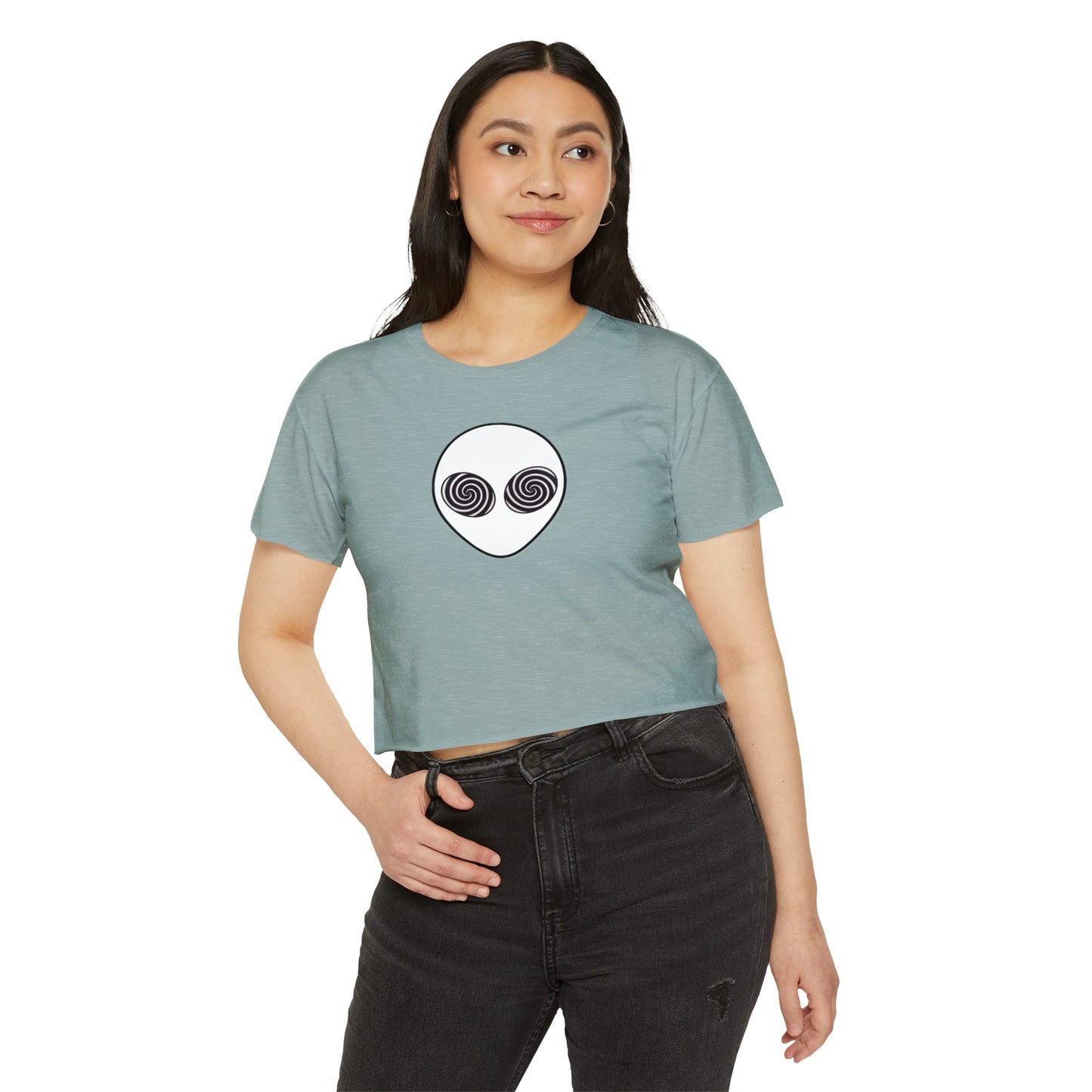 Trippy Alien Head Crop Top