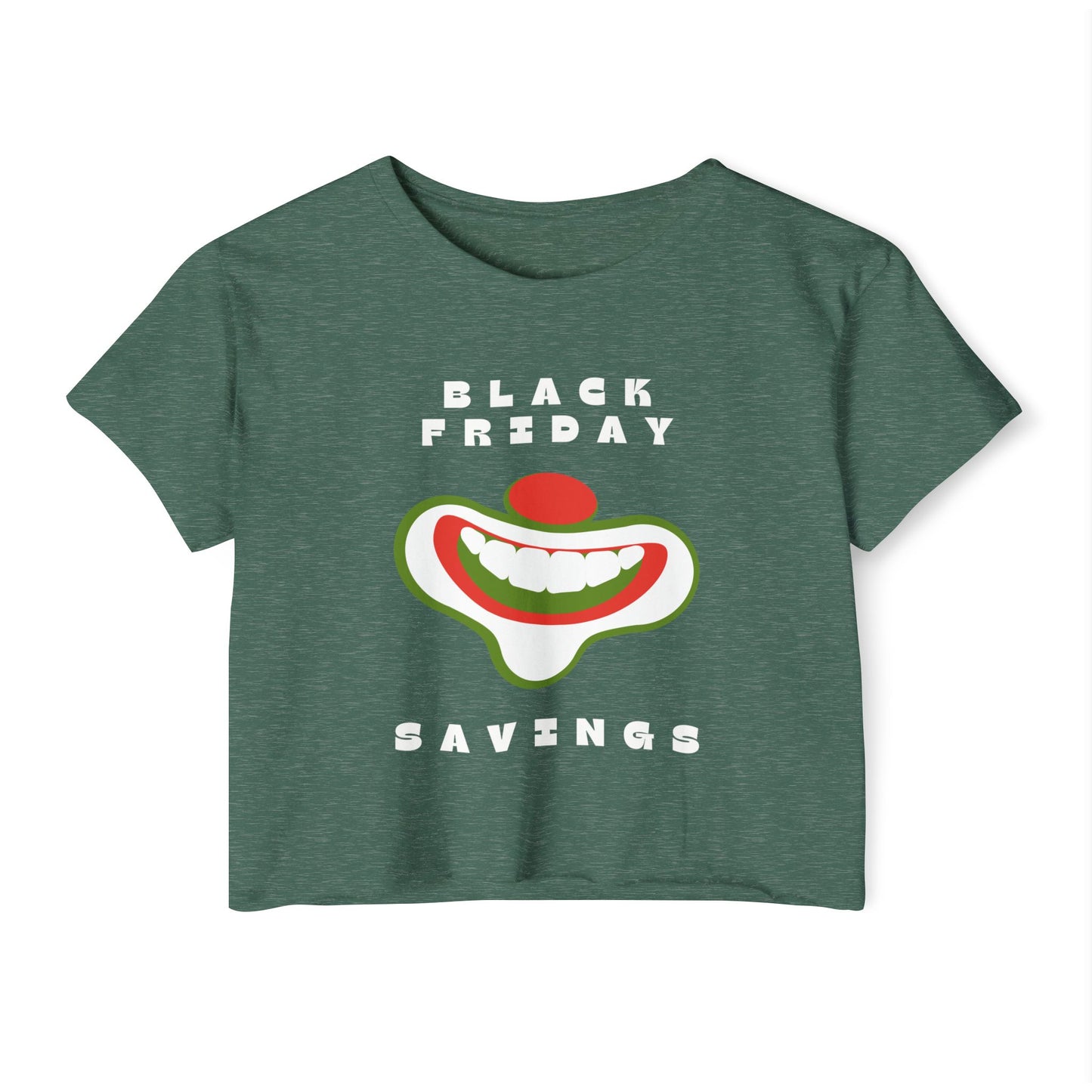 Black Friday (Coupon Clown Grin) Baby Tee Crop Top