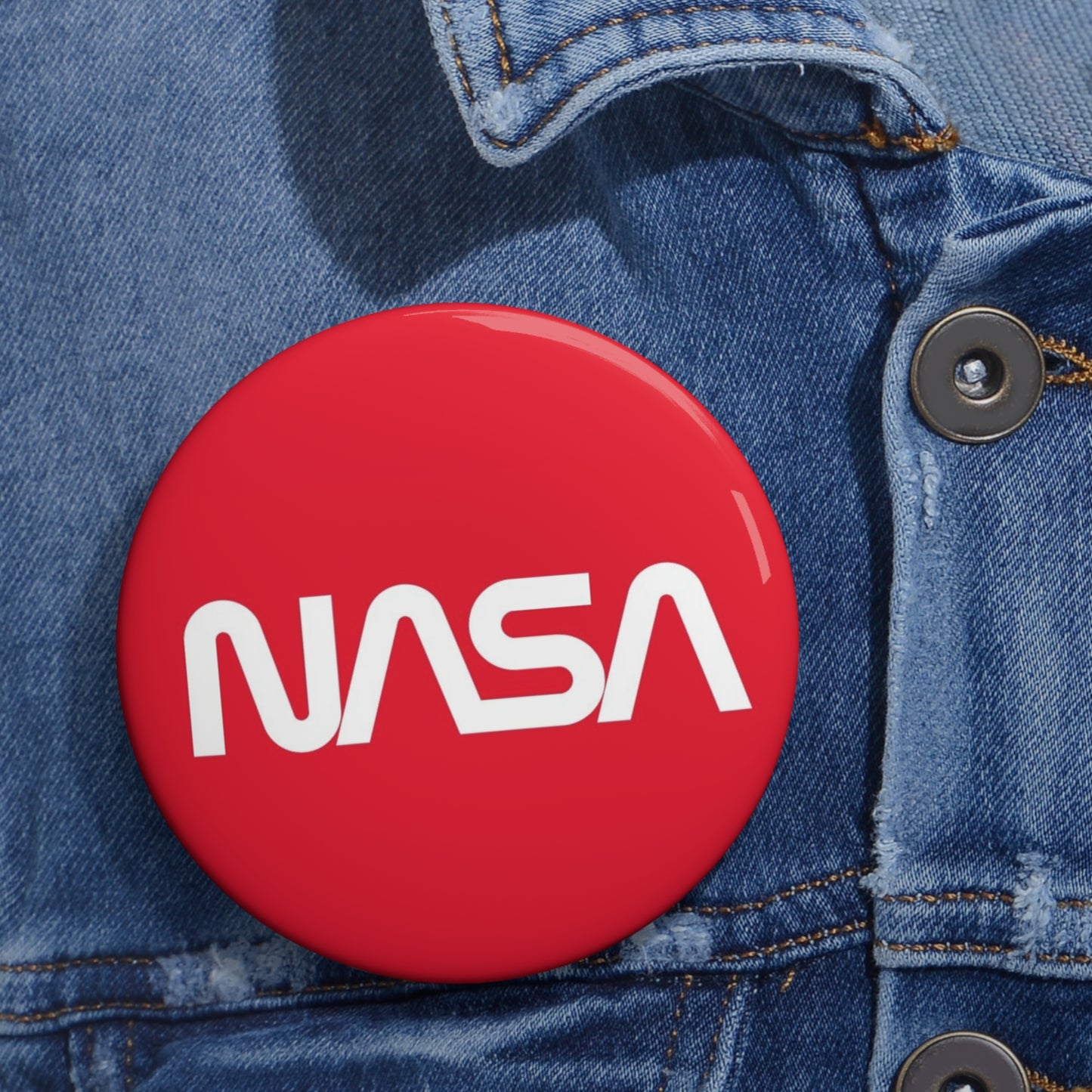 ‘Radiation Red’ NASA Pin Button Badge