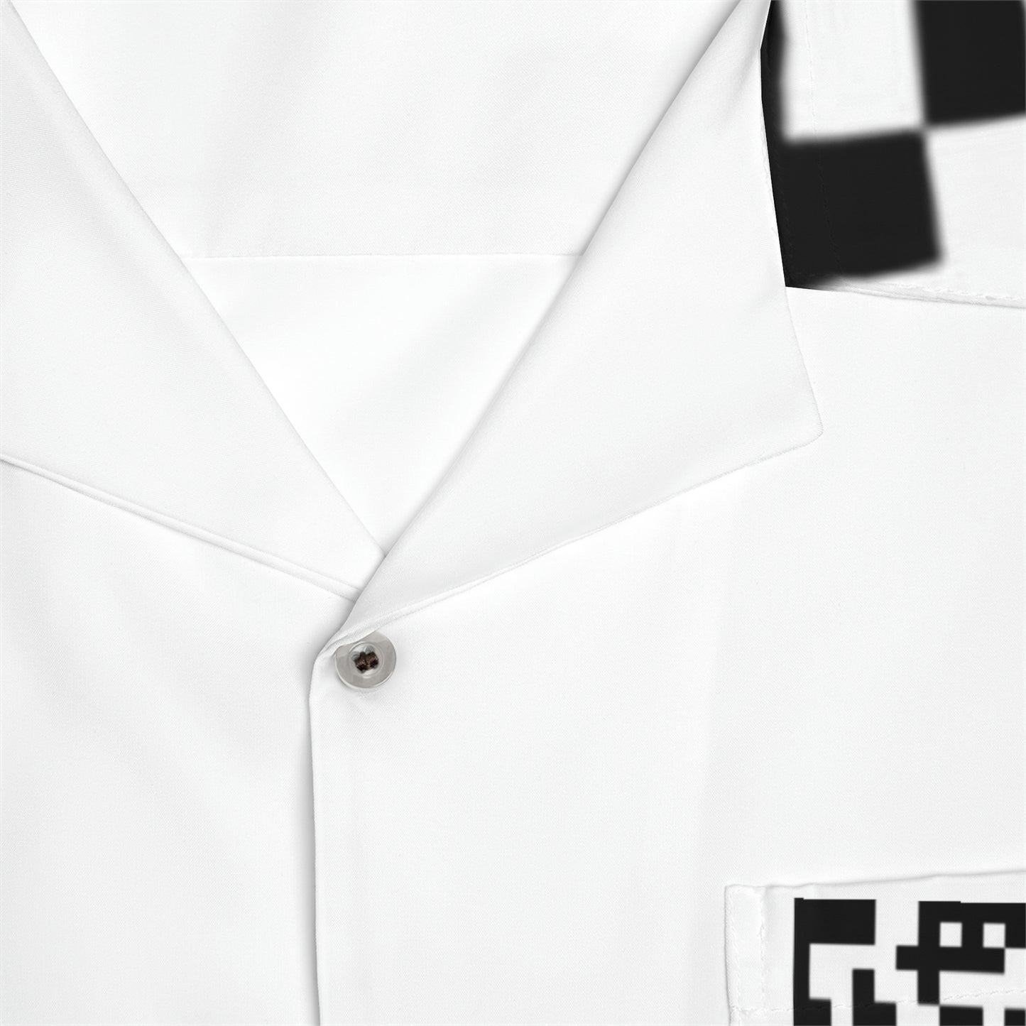 QR Print Oversized Button Down Shirt