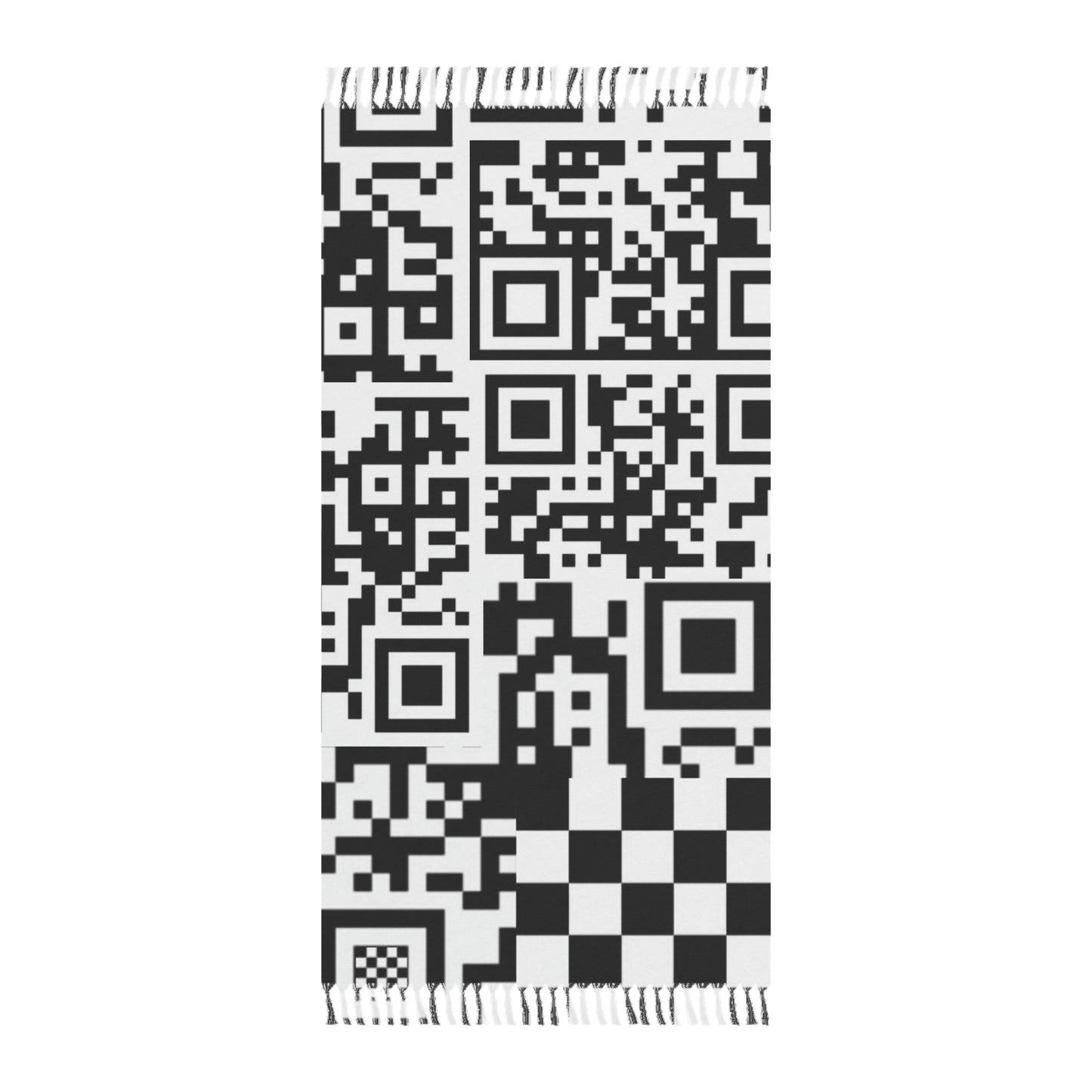 QR Print Checkered Pashmina