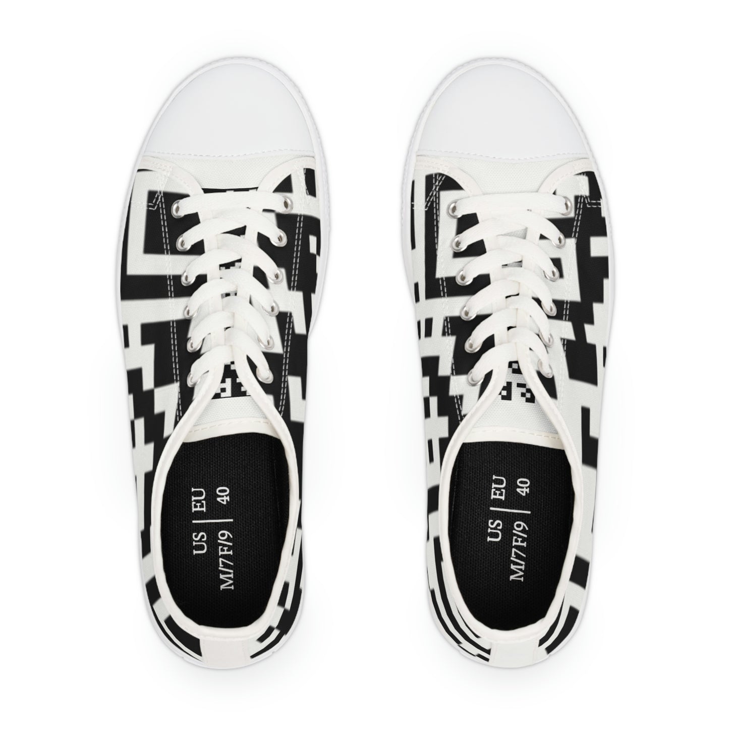 Women's QR Print Low Top Sneakers