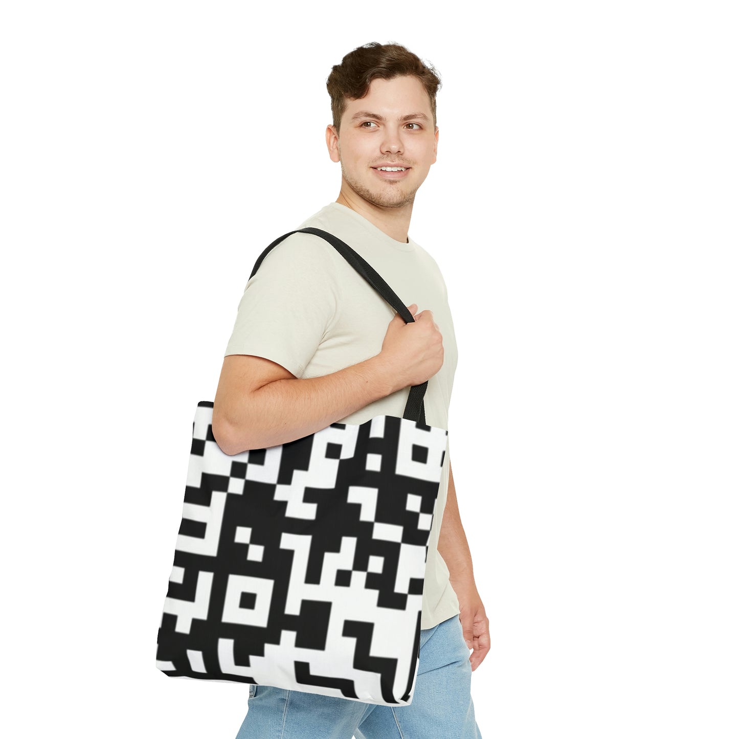Towards QR Print Tote Bag