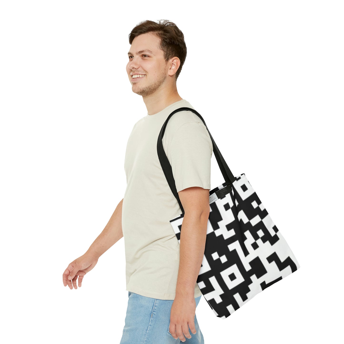Towards QR Print Tote Bag