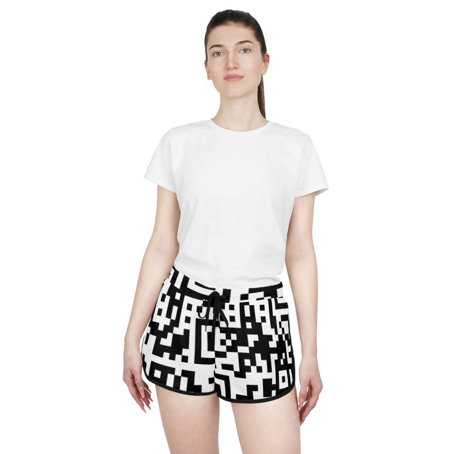 Women’s Zebraesque QR Print Athletic Shorts
