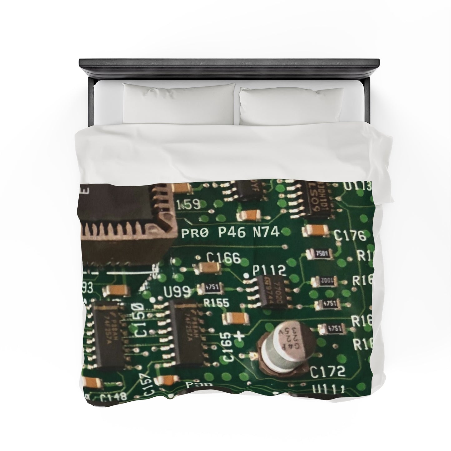 Circuitboard Velveteen Plush Throw Blanket