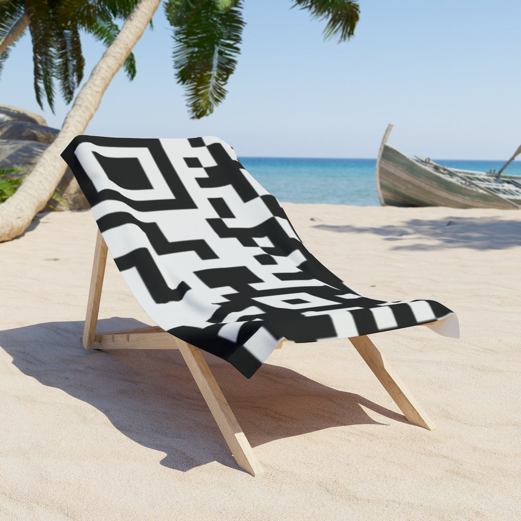 QR Print Beach Towel