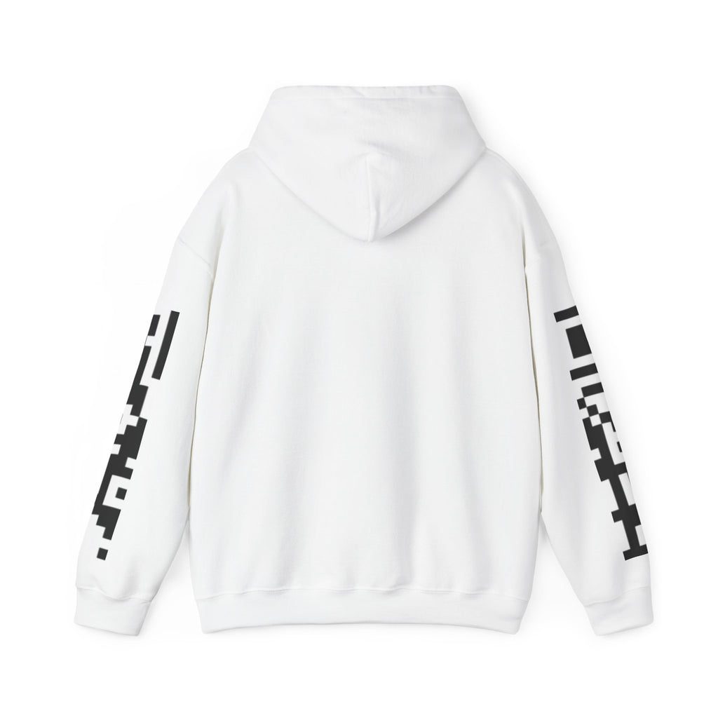 Brain Wash Only QR Sleeve White Hoodie