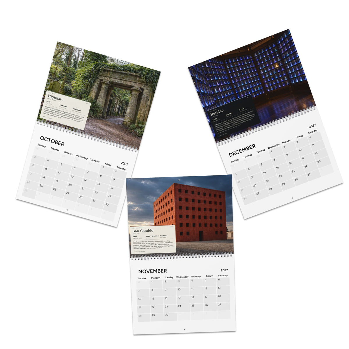 Cemeteries 2027 Wall Calendar