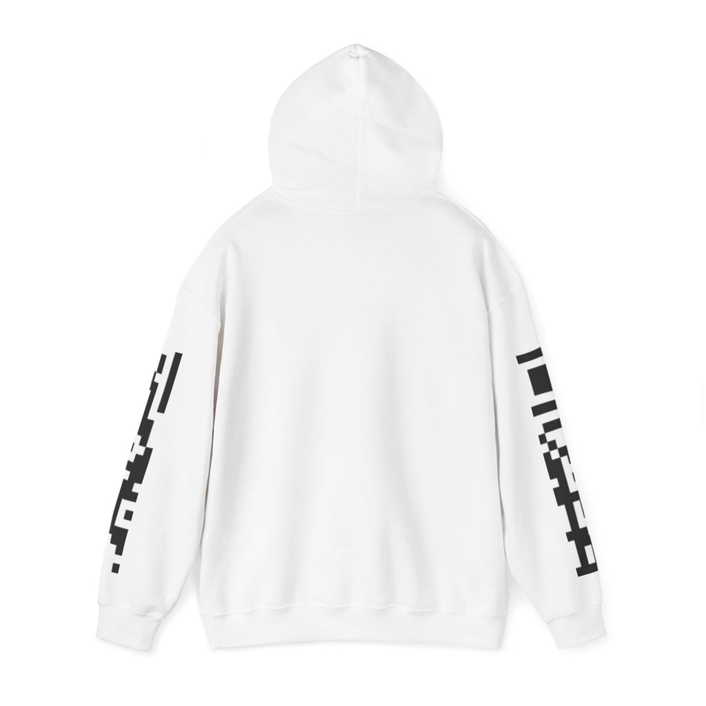 Brain Wash Only QR Sleeve White Hoodie