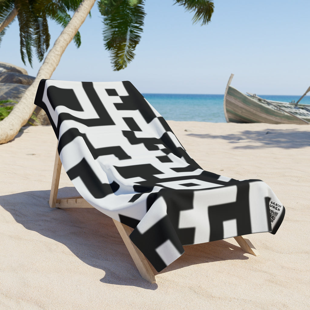 QR Print Beach Towel