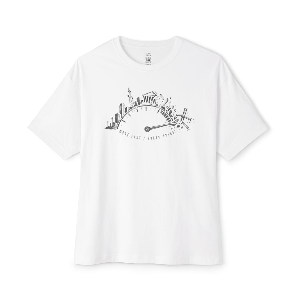 Move Fast Break Things Clock Oversized Tee