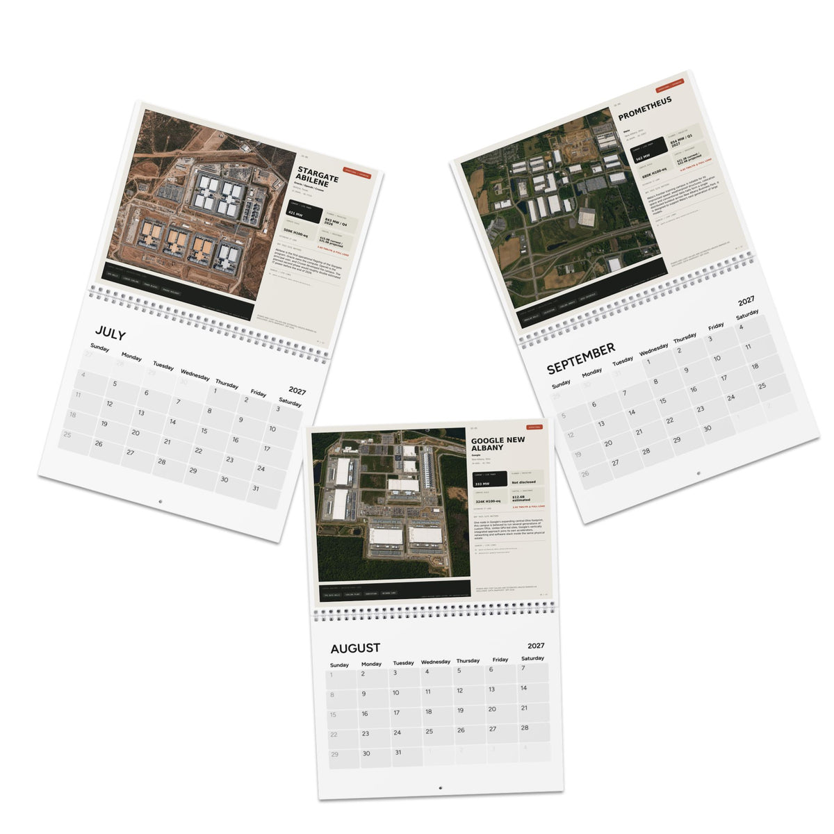 AI Data Centers 2027 Wall Calendar