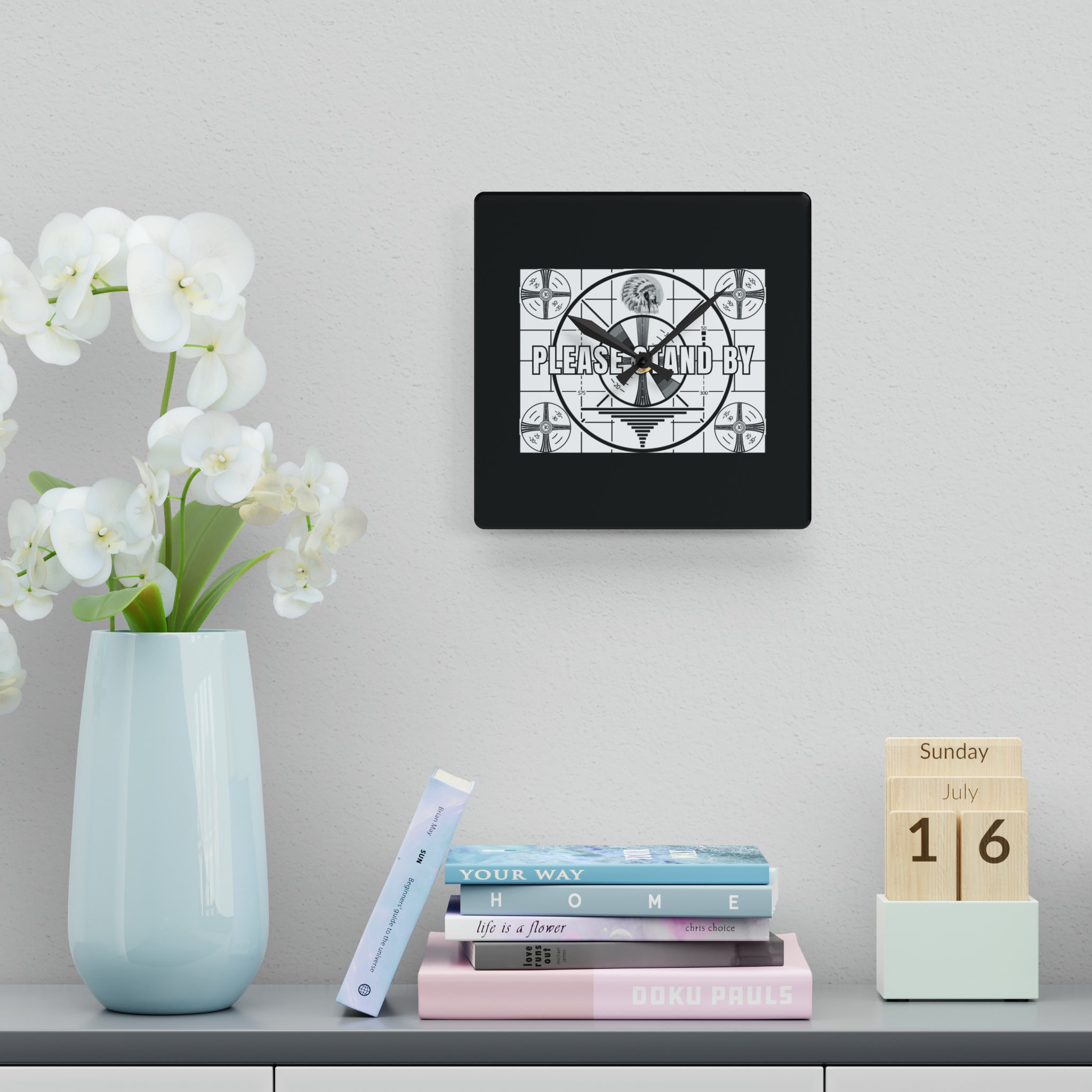 Please Stand By Test Pattern Wall Clock