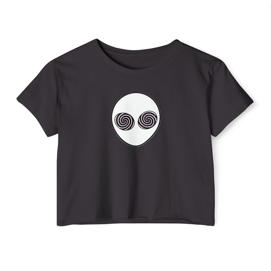 Trippy Alien Head Crop Top