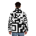 QR Print Puffer Jacket for Men