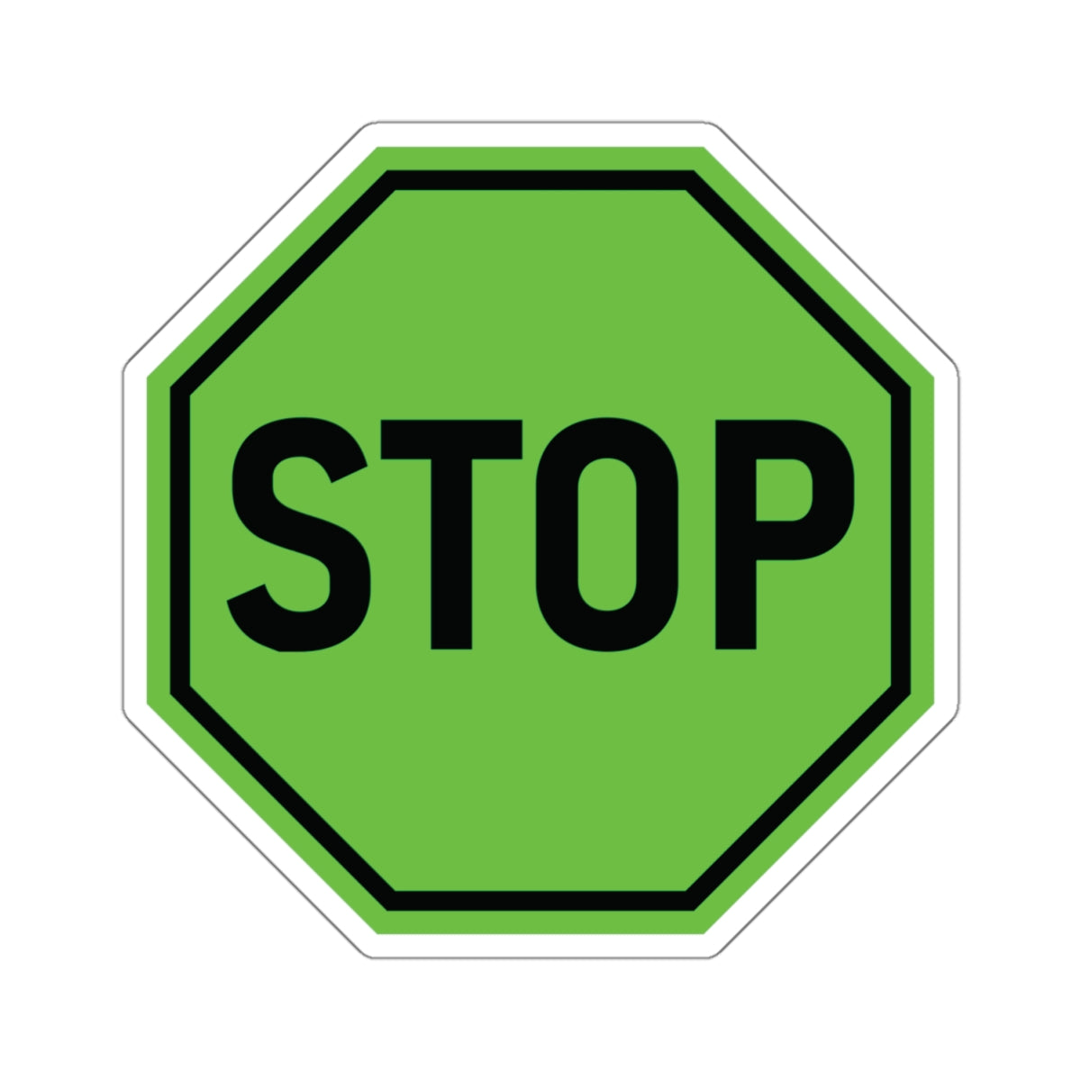 Green Stop Sign Sticker